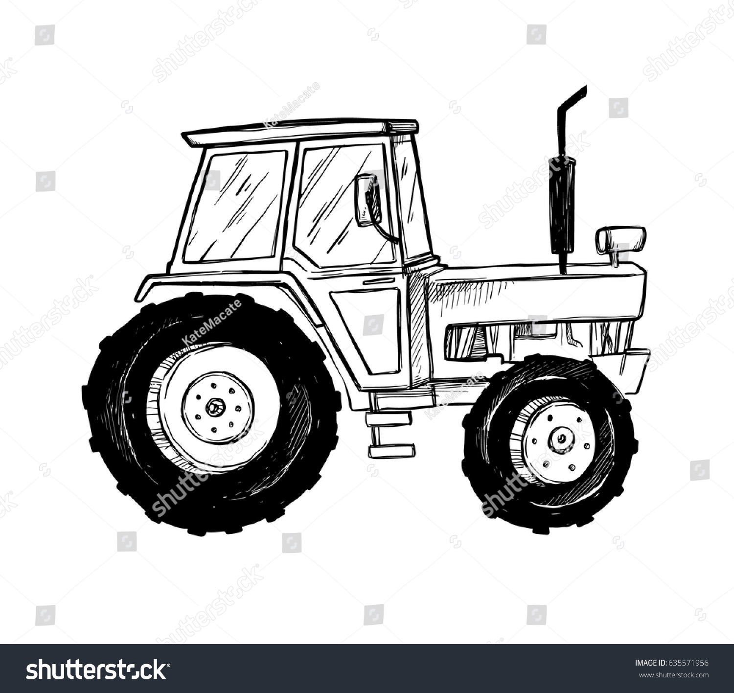 Трактор без крыши рисунок