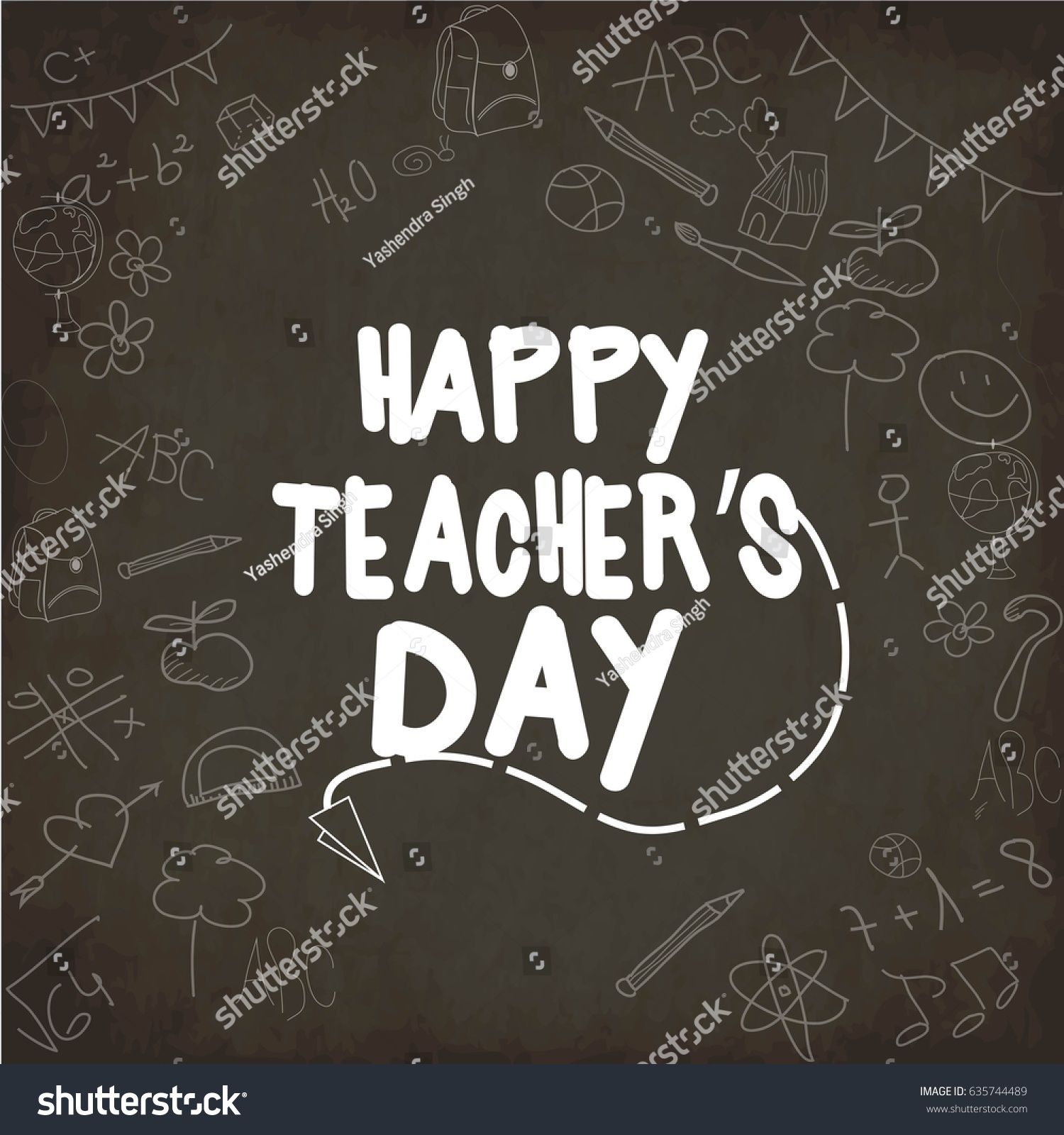 Creative Abstract Banner Poster Happy Teachers Stock Vector (Royalty ...