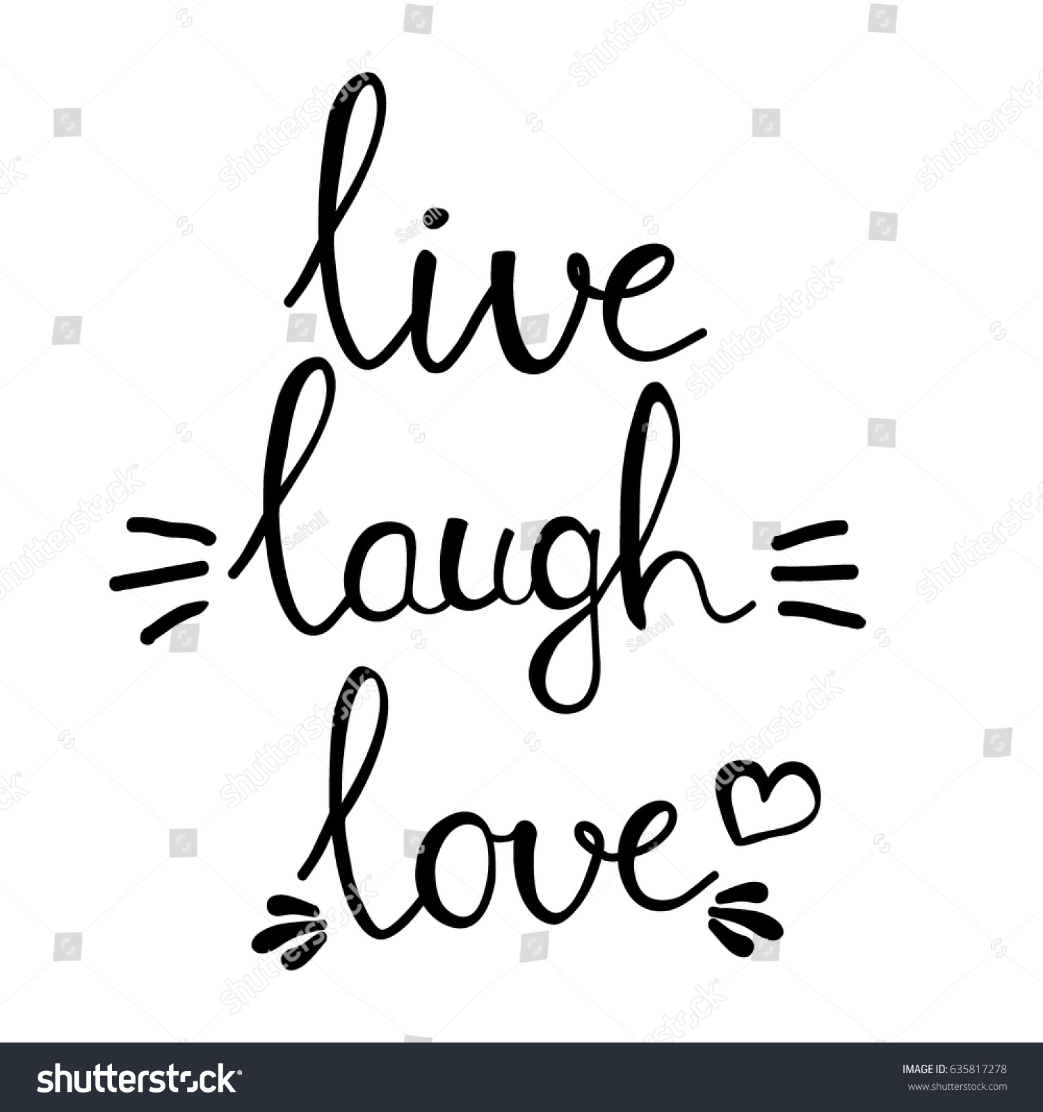 Live Laugh Love Words Lettering Stock Vector (Royalty Free) 635817278 ...