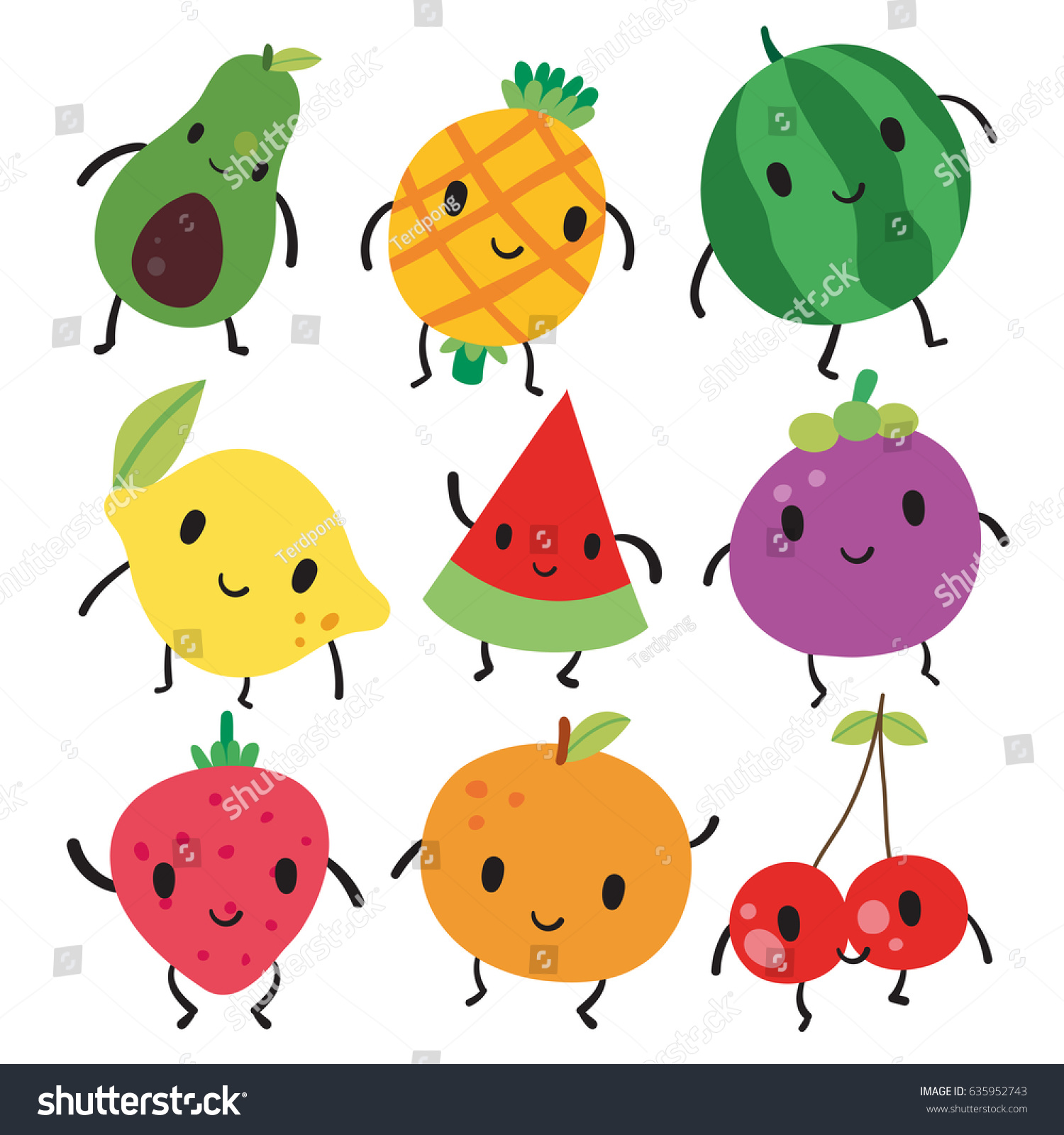 Fruit Character Design Stock Vector (Royalty Free) 635952743 | Shutterstock