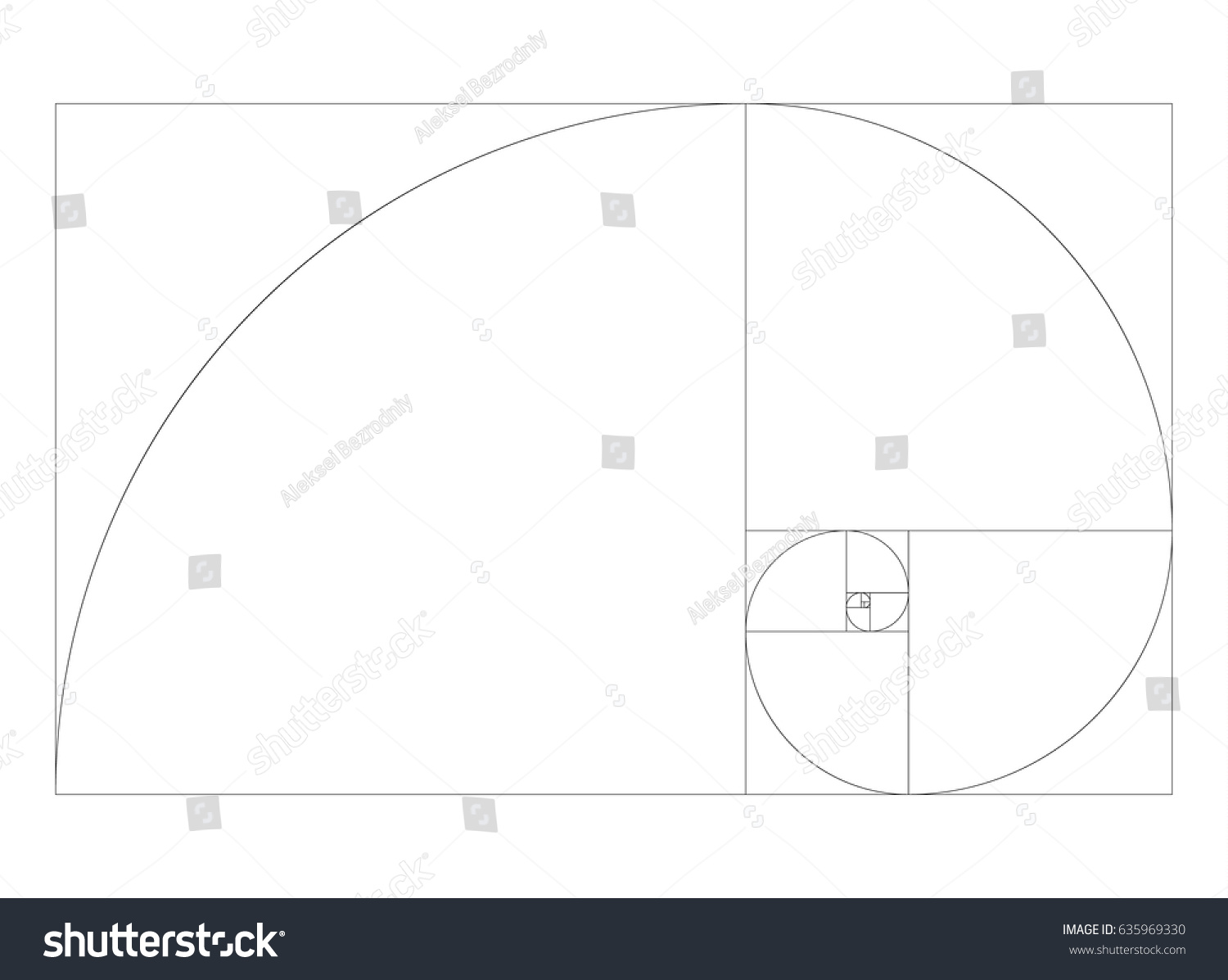 Golden Ration Section Line Frame Vector Stock Vector (Royalty Free ...