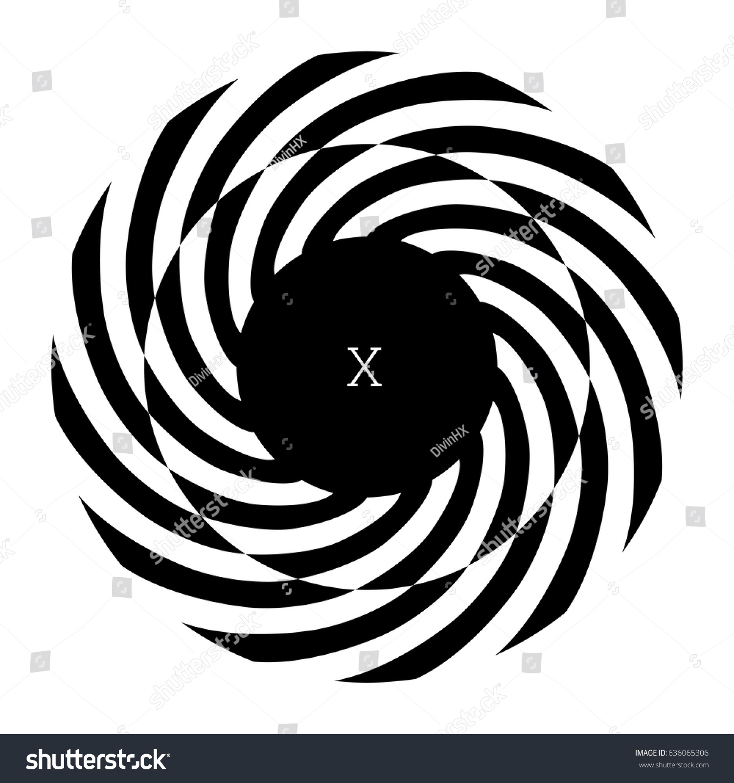 Circular Spiral Element Optical Illusion Radial Stock Vector (Royalty ...