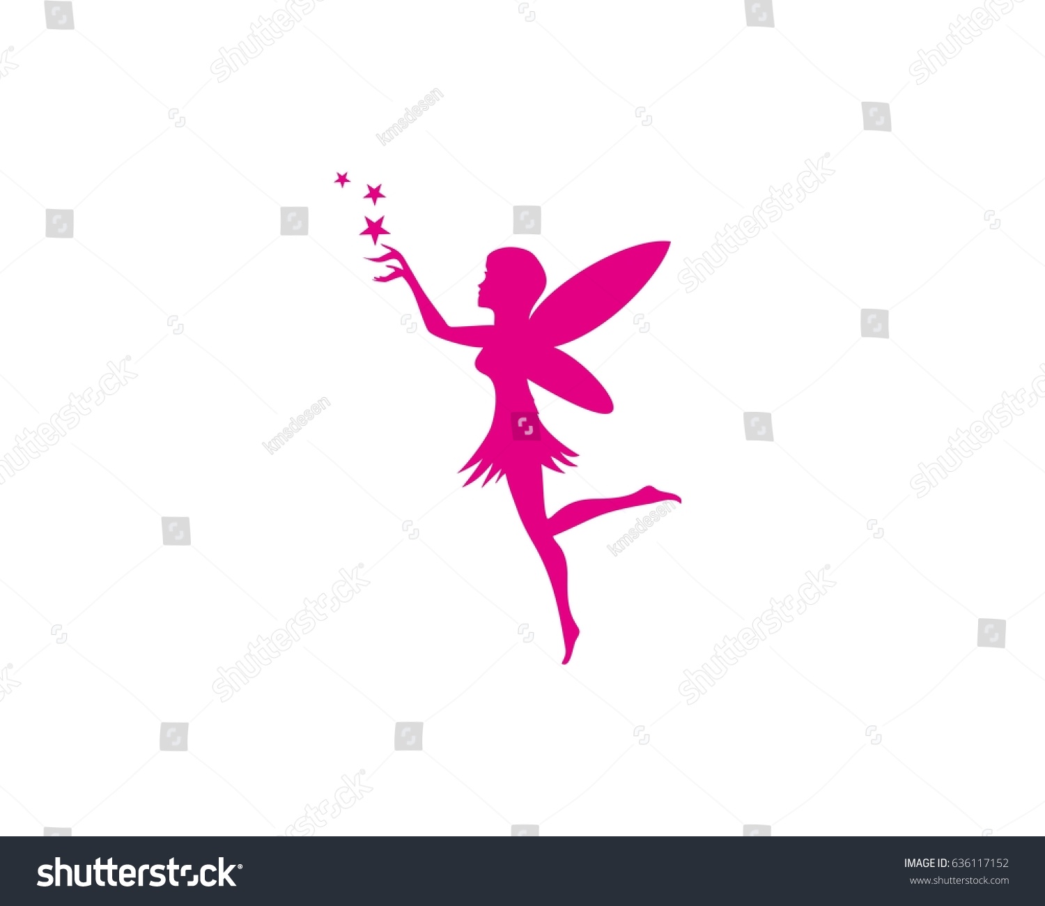 Fairy Silhouette Stock Vector (Royalty Free) 636117152 | Shutterstock