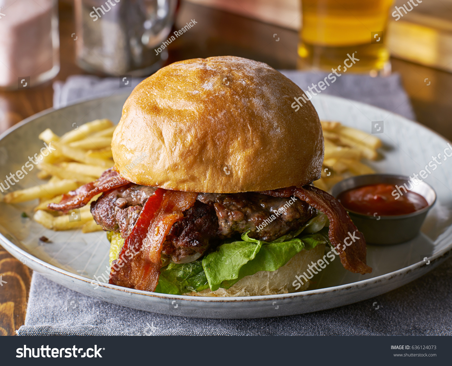 Thick Tasty Bacon Cheese Burger On Stock Photo 636124073 | Shutterstock