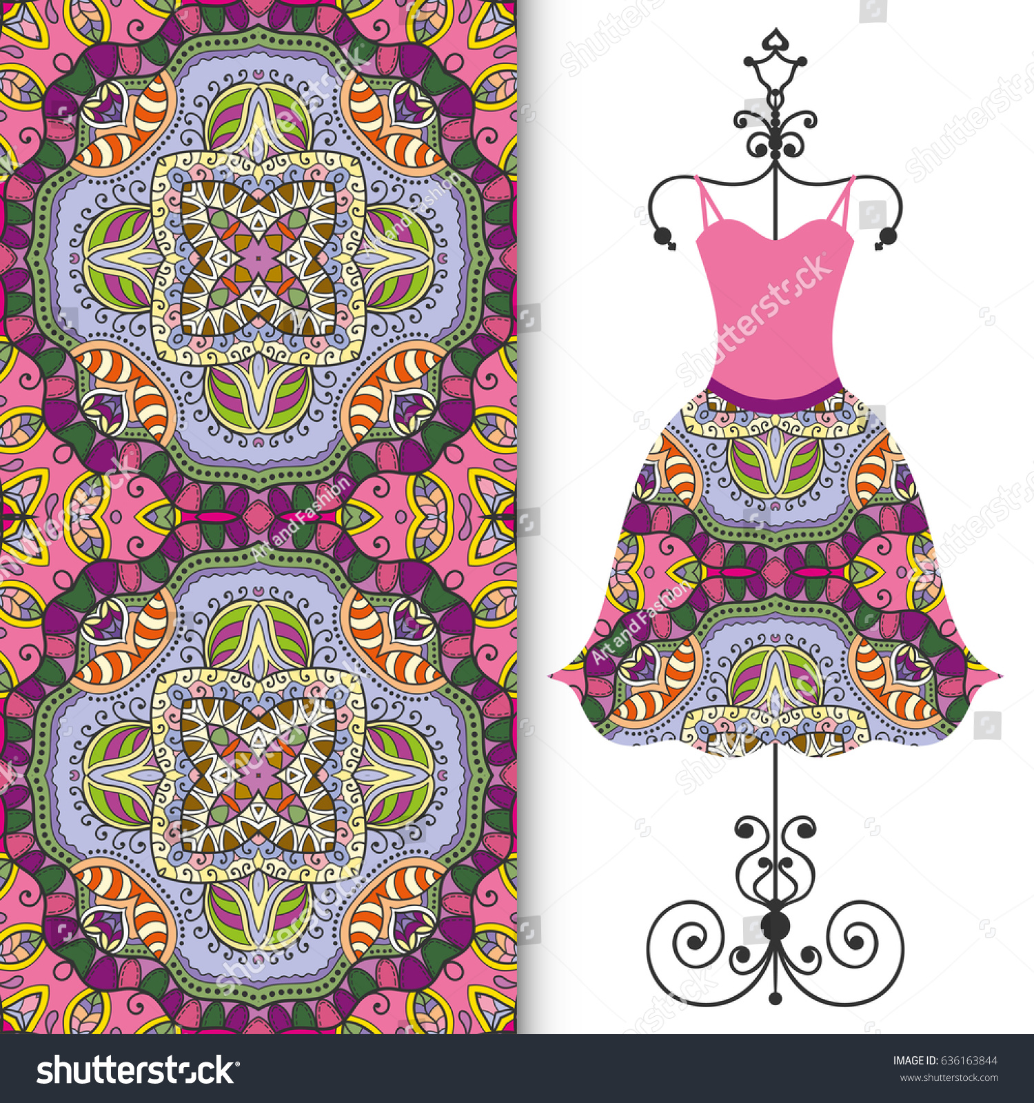 Vector Fashion Illustration Hand Drawn Vertical Stock Vector (royalty 