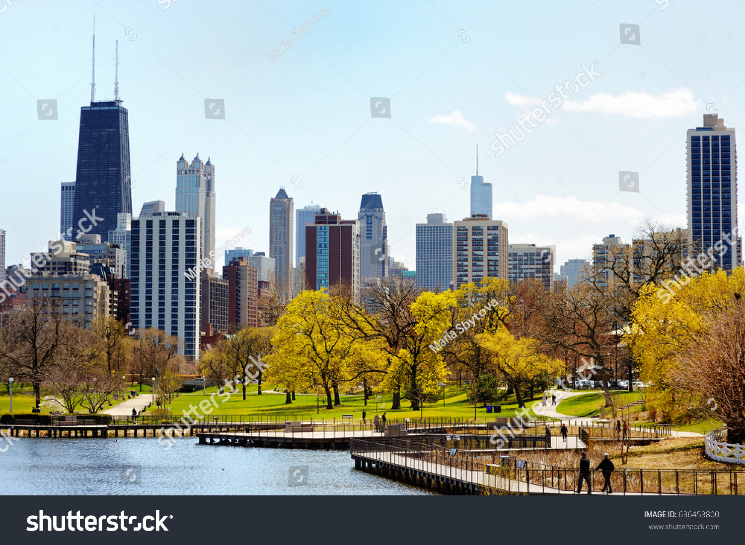 Chicago Skyline Skyscrapers Viewed Lincoln Park Stock Photo 636453800 ...