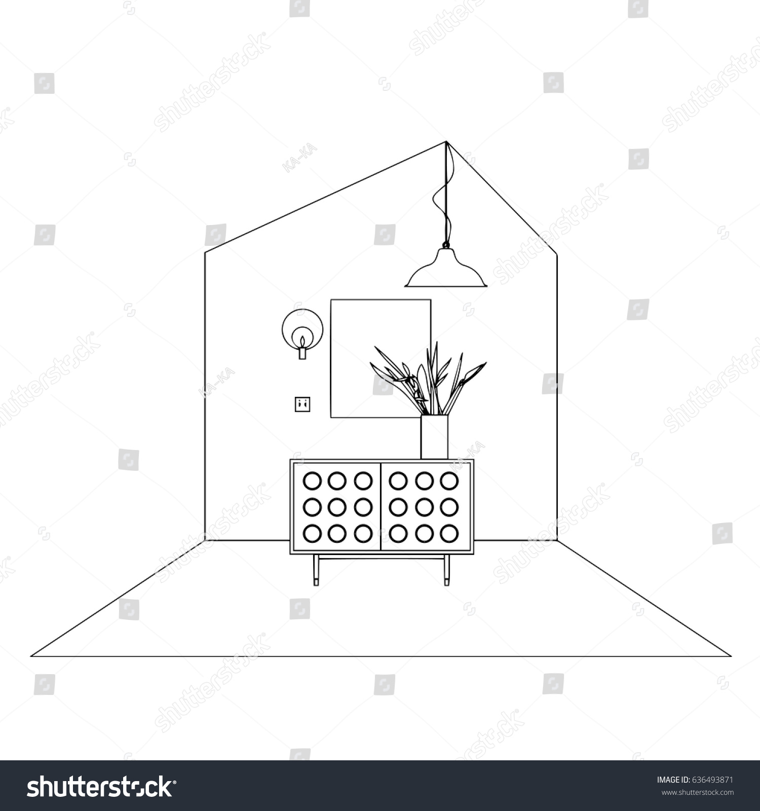 Hand Drawn Stylized Outline House Modern Stock Vector (Royalty Free ...