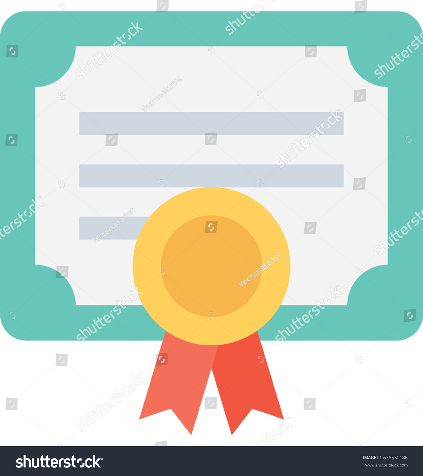 Certificate Vector Icon Stock Vector (Royalty Free) 636530186 ...