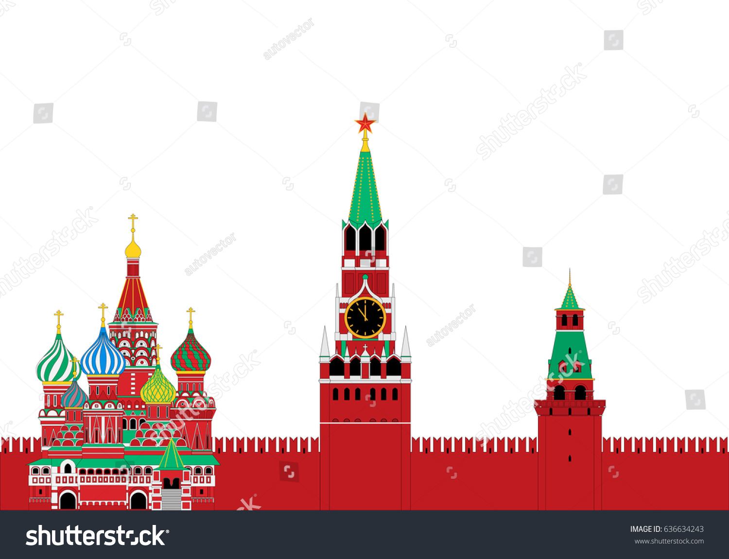 Кремлевская площадь в Москве вектор
