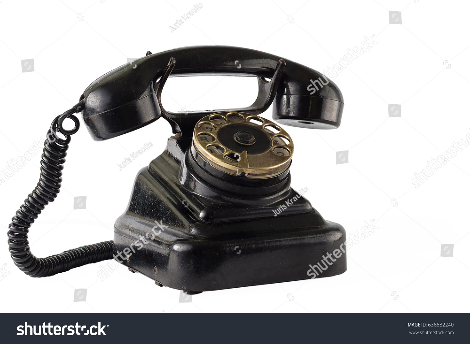 Vintage Black Phone Isolate On White Stock Photo 636682240 Shutterstock