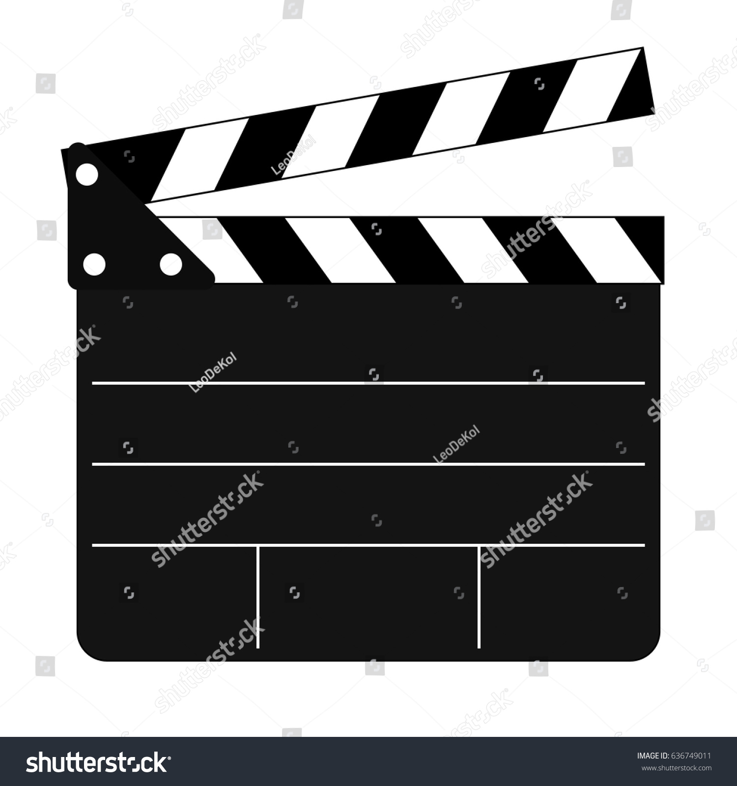 Clapper Board Lines Flat Icon Stock Vector (Royalty Free) 636749011 ...