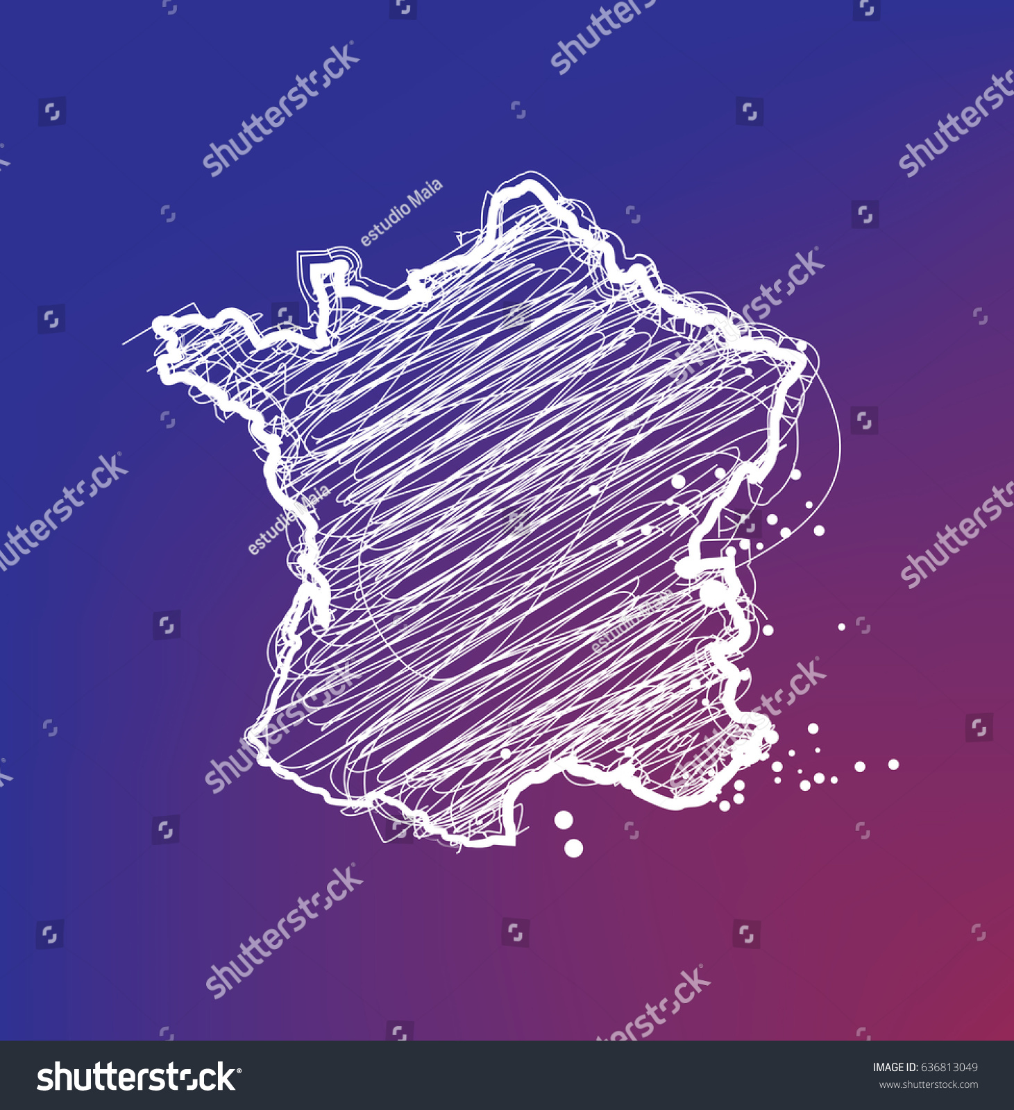 Draw Sketch French Map Stock Vector Royalty Free 636813049 Shutterstock 1576