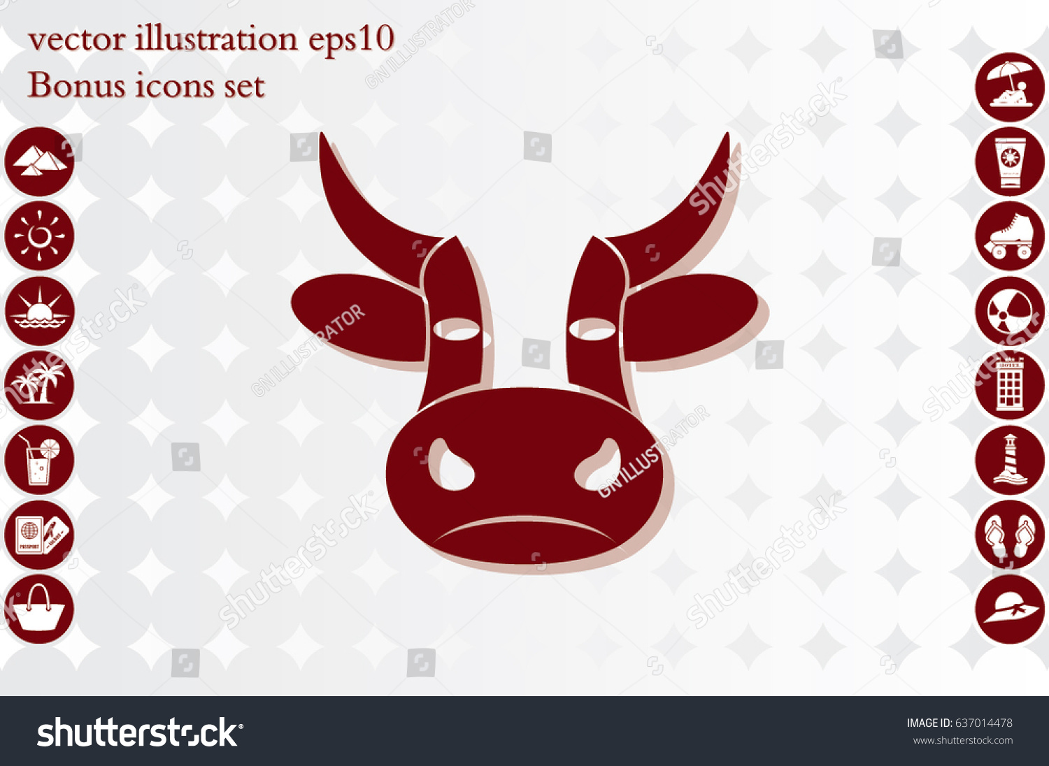 Cow Icon Vector Stock Vector Royalty Free Shutterstock