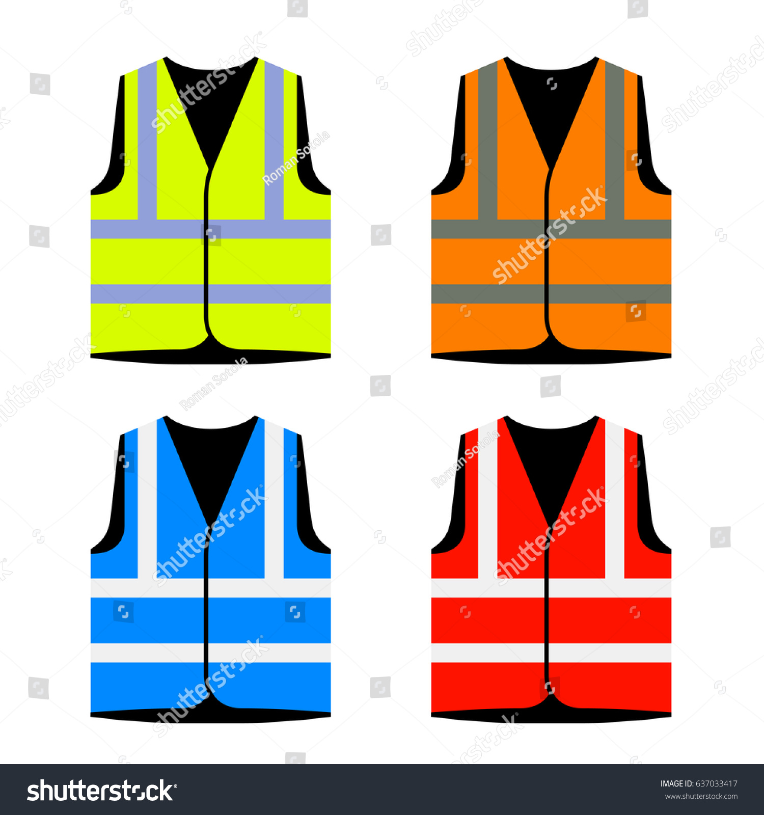 Reflective Road Industry Safety Vest Vector Stock Vector (Royalty Free ...