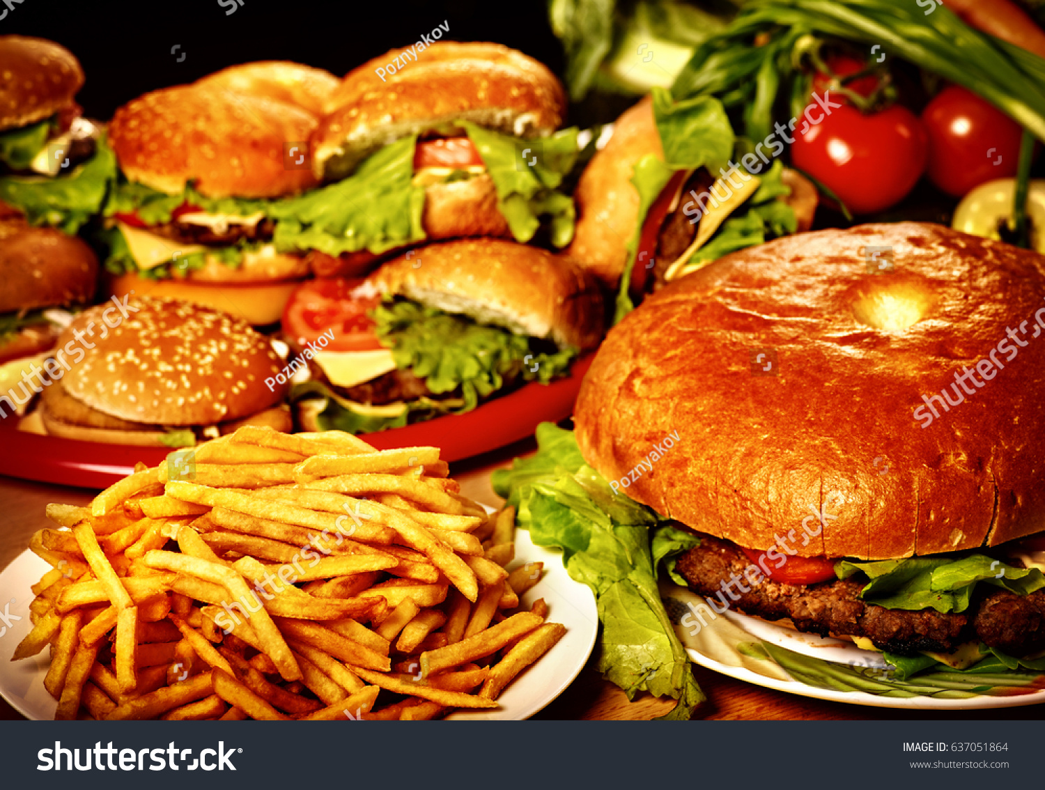 fast-food-large-group-friends-unhealthy-stock-photo-637051864