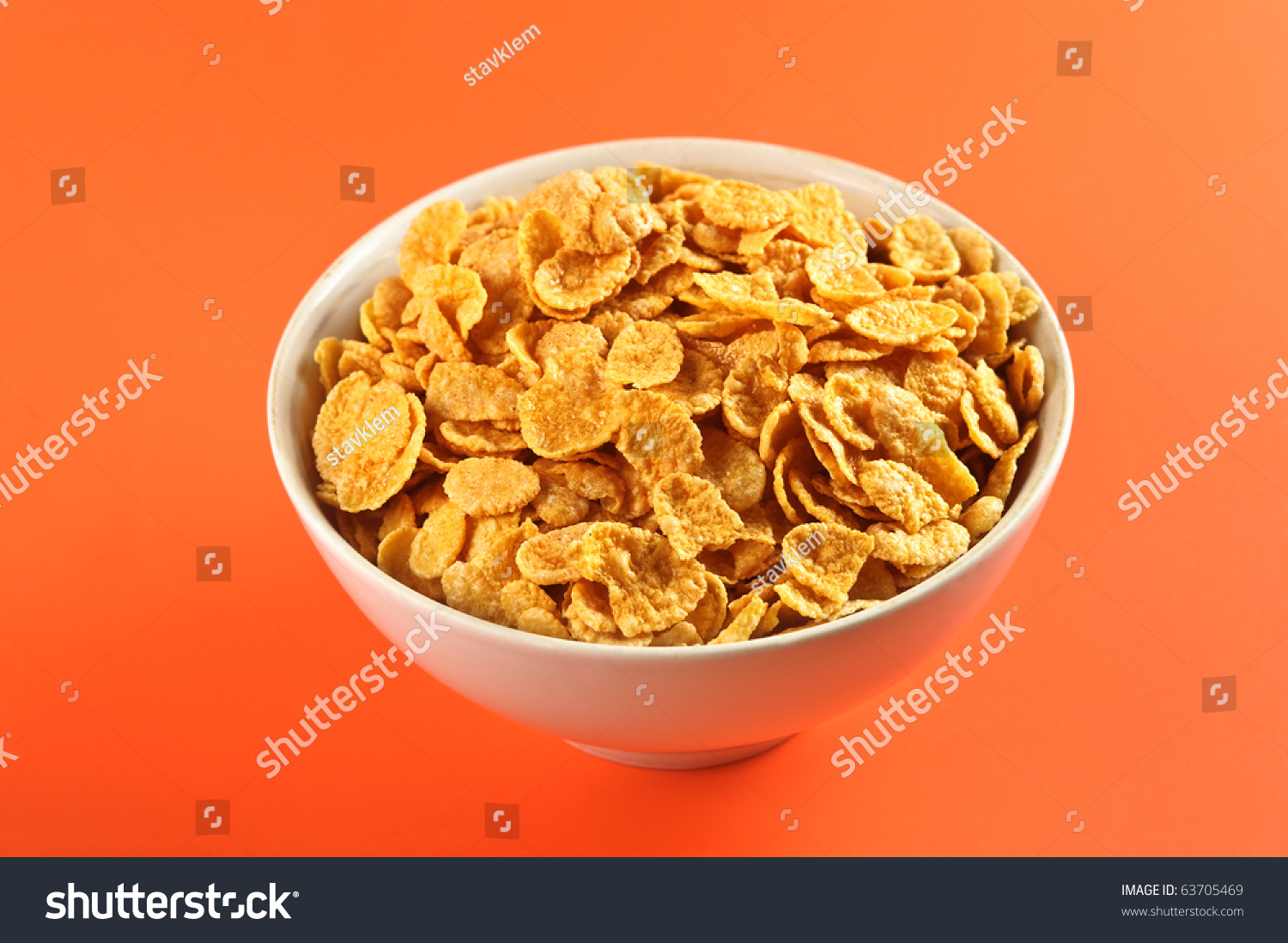 Bowl Cornflakes On Colorful Background Stock Photo 63705469 | Shutterstock