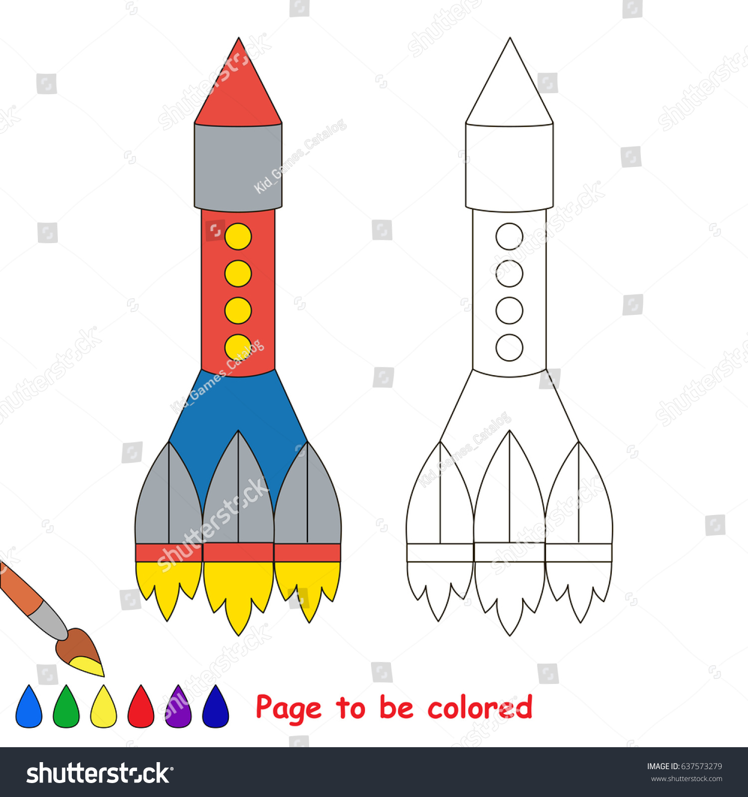 Как разукрасить ракету карандашами цветными