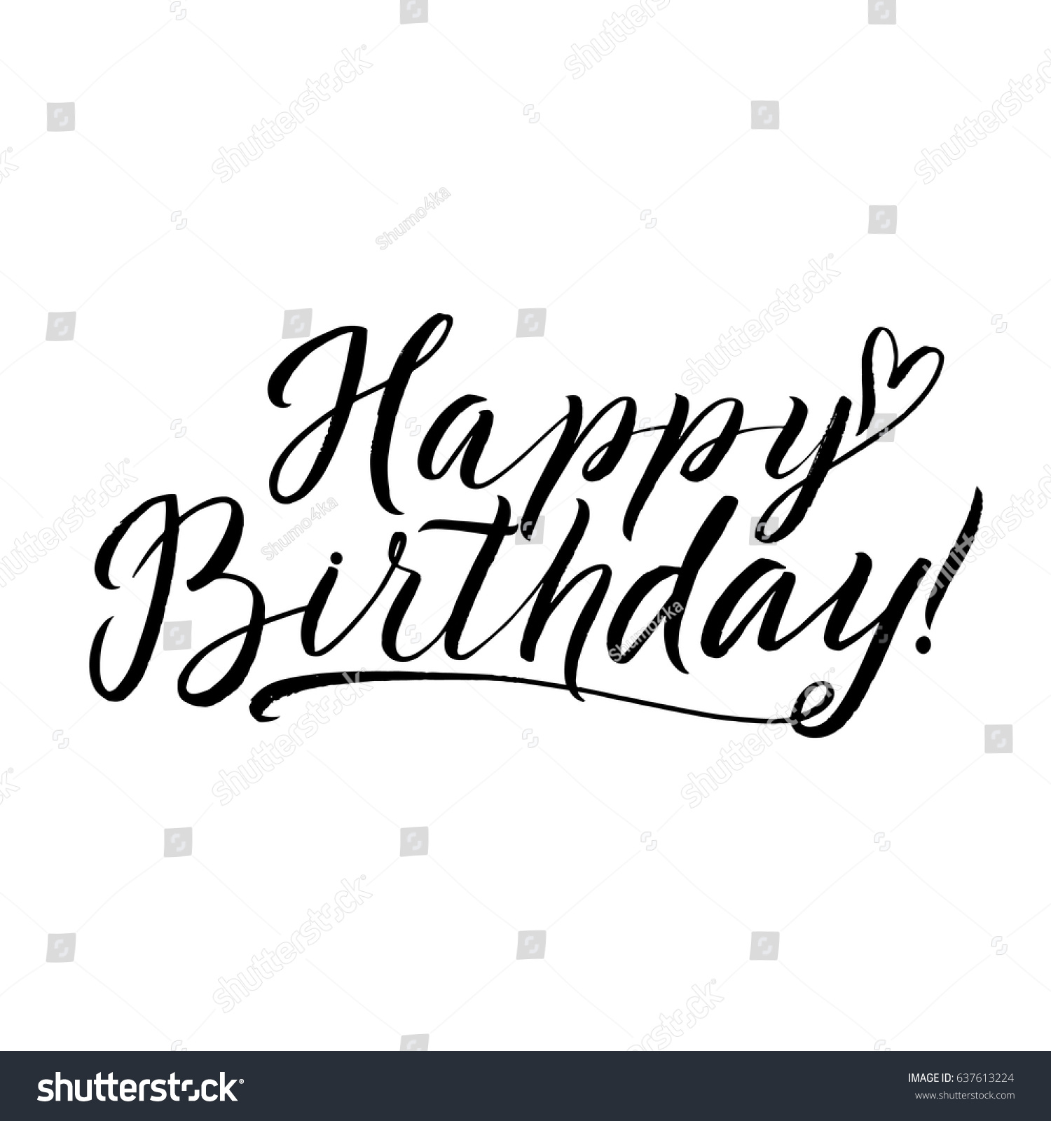 Happy Birthday Calligraphy Greeting Card Happy Birthday You Calligraphy Greeting Card Stock Vector (Royalty Free)  637613224 | Shutterstock