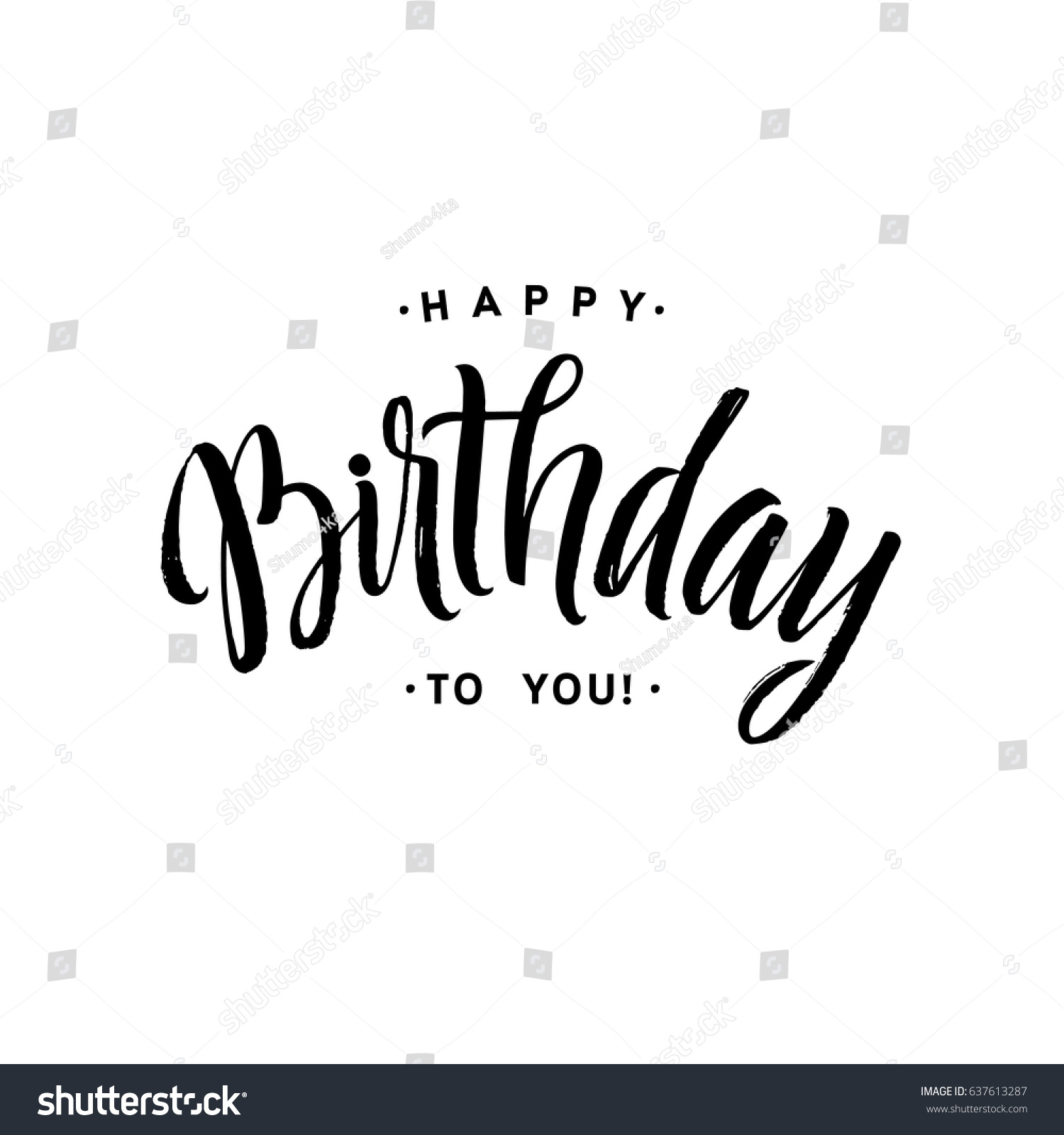 Happy Birthday You Calligraphy Greeting Card Stock Vector (Royalty Free ...