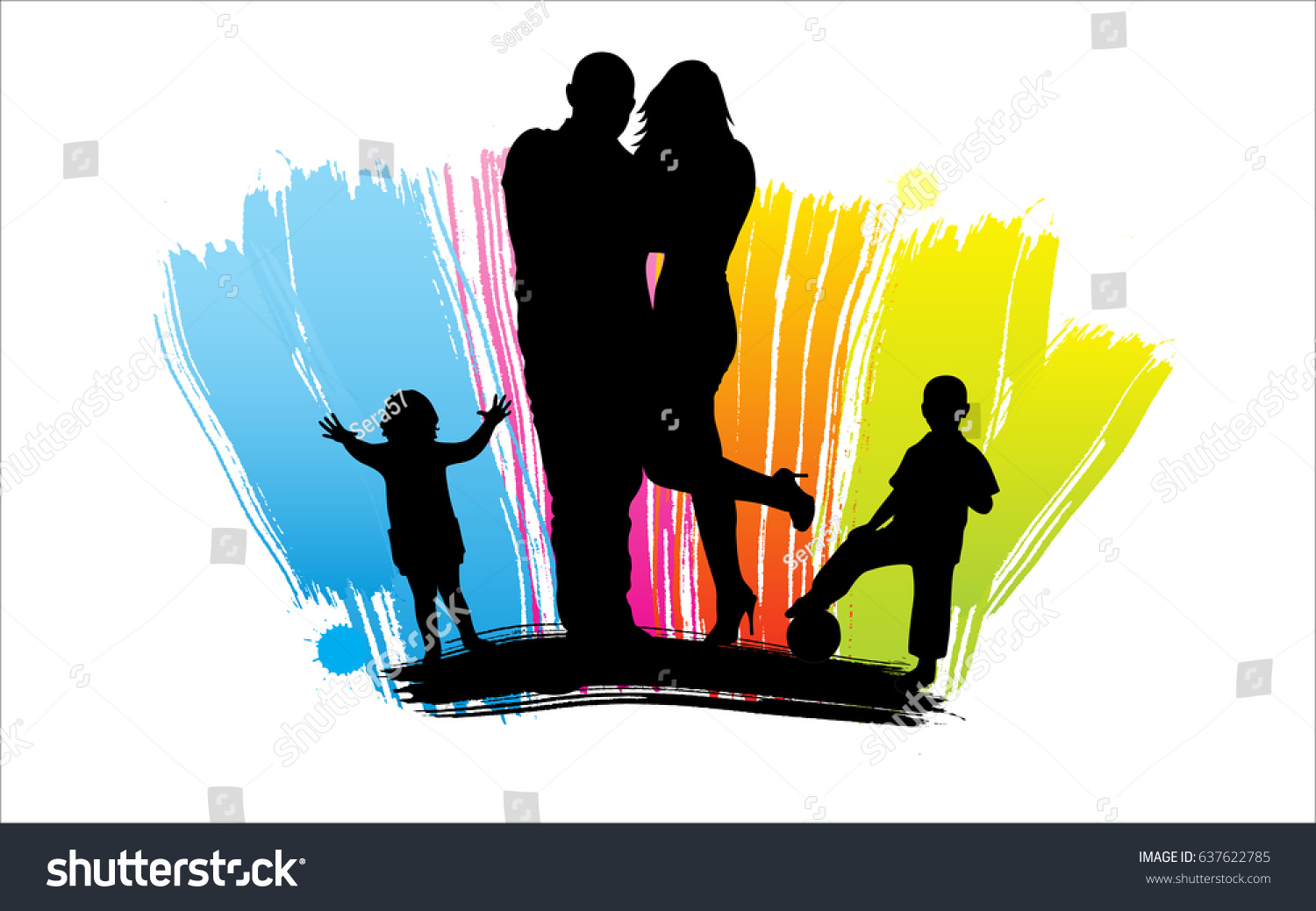 Family Silhouette Stock Vector (Royalty Free) 637622785 | Shutterstock