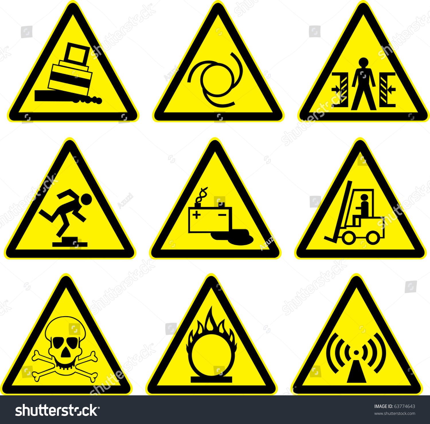 Warning Signs Set Batch 2 Vector Stock Vector (Royalty Free) 63774643 ...