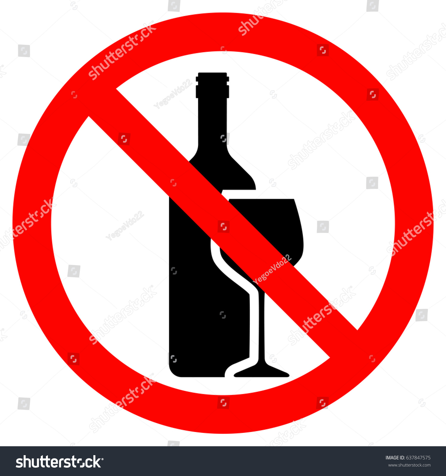 No Alcohol Vector Sing Stock Vector (Royalty Free) 637847575 | Shutterstock