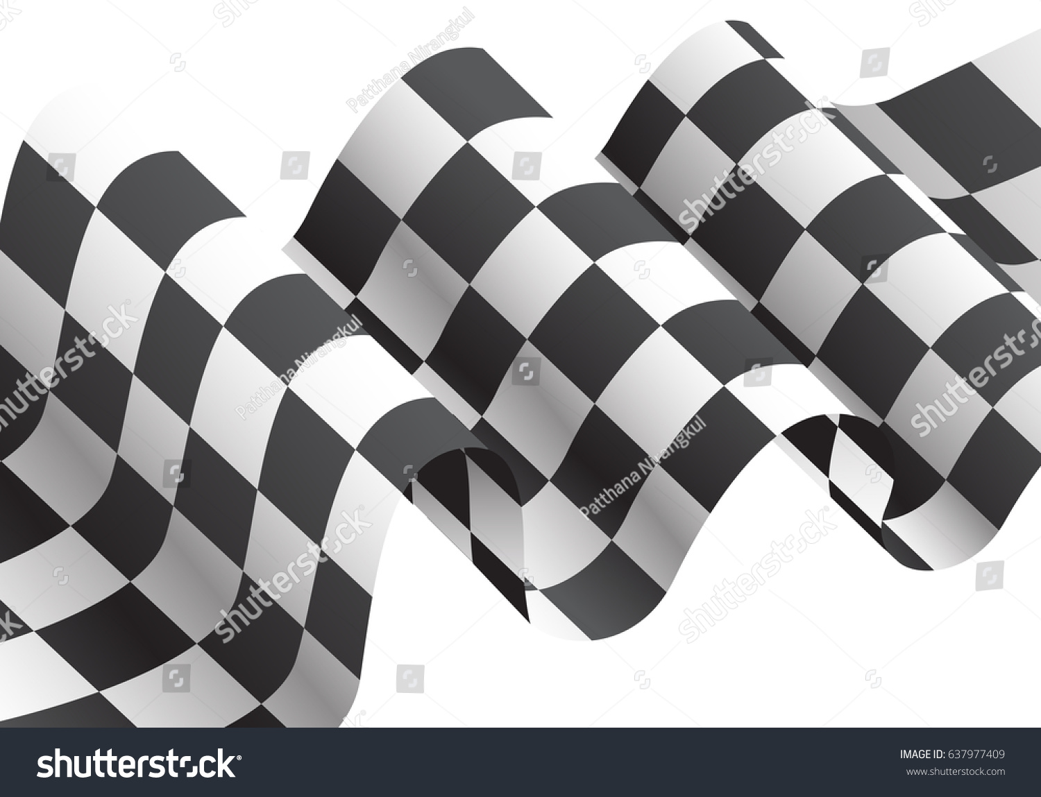 Checkered Flag Waving On White Design Stock Vector (Royalty Free ...