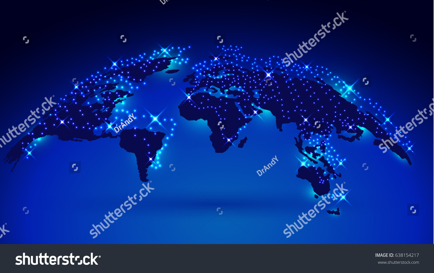 3d Globe Map Shiny Illuminated Lights Stock Vector (Royalty Free ...