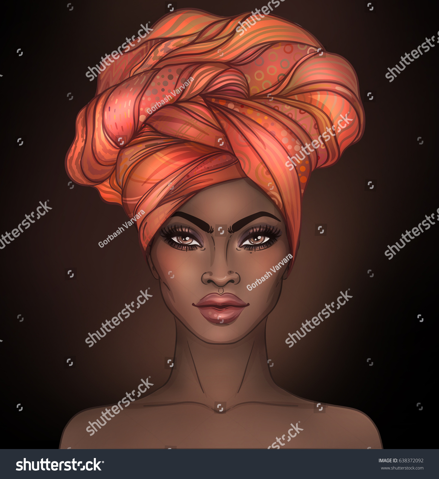 African American Pretty Girl Raster Illustration Stock Illustration 638372092 Shutterstock 5288