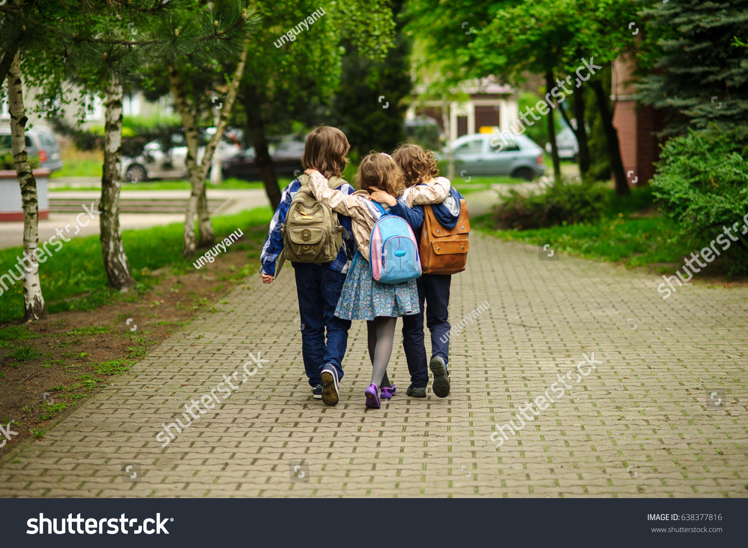 Three Little School Students Two Boys Stock Photo 638377816 | Shutterstock