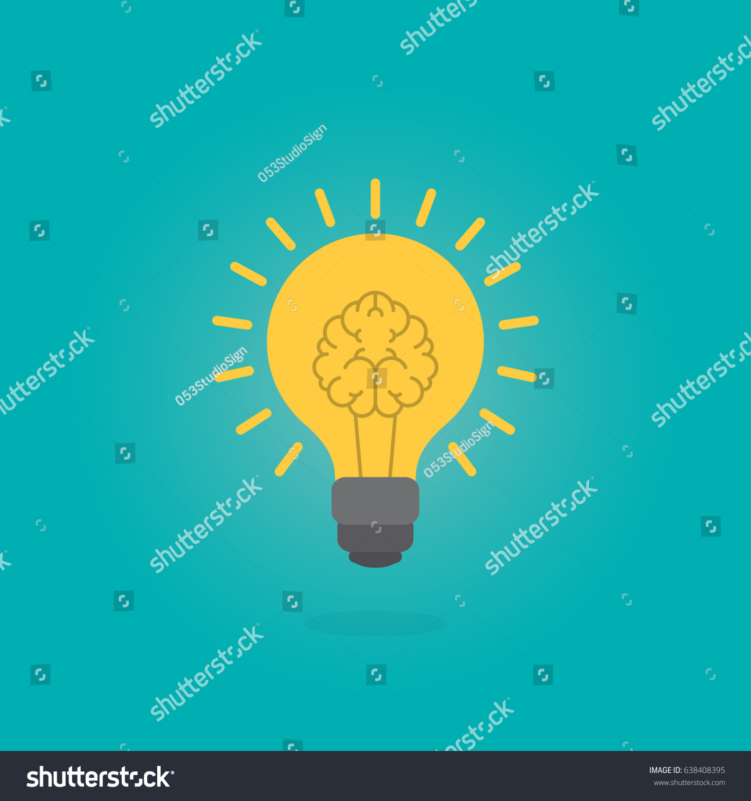 Glowing Brain Inside Light Bulb Idea Stock Vector (Royalty Free ...