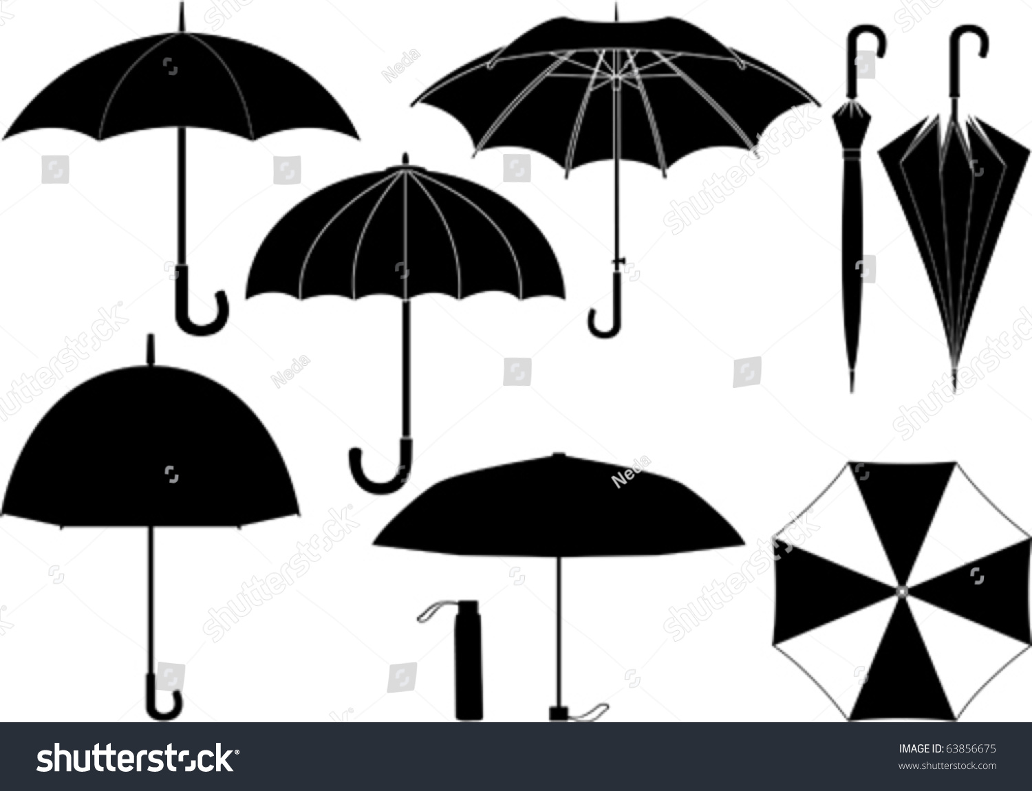Зонт вектор контур