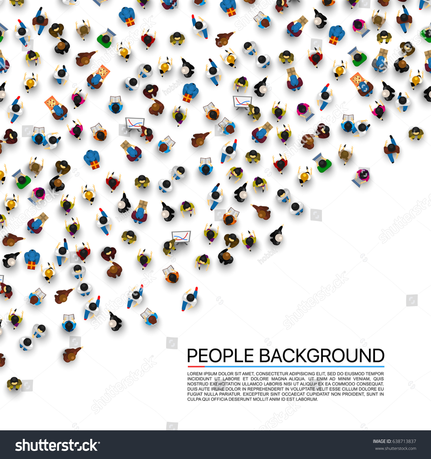 Big People Crowd On White Background Stock Vector (Royalty Free ...