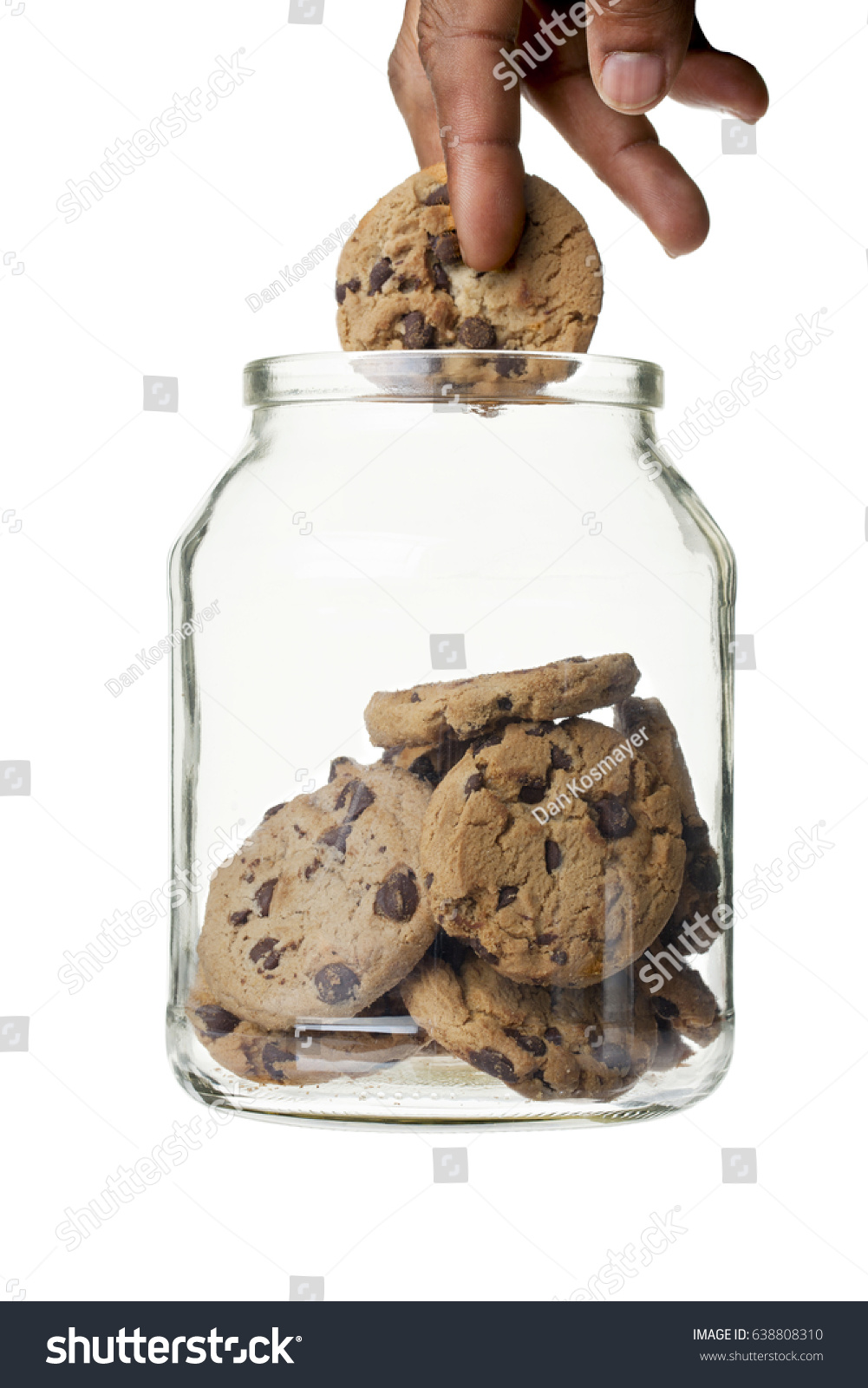 Hand Cookie Jar Isolated On White Stock Photo 638808310 