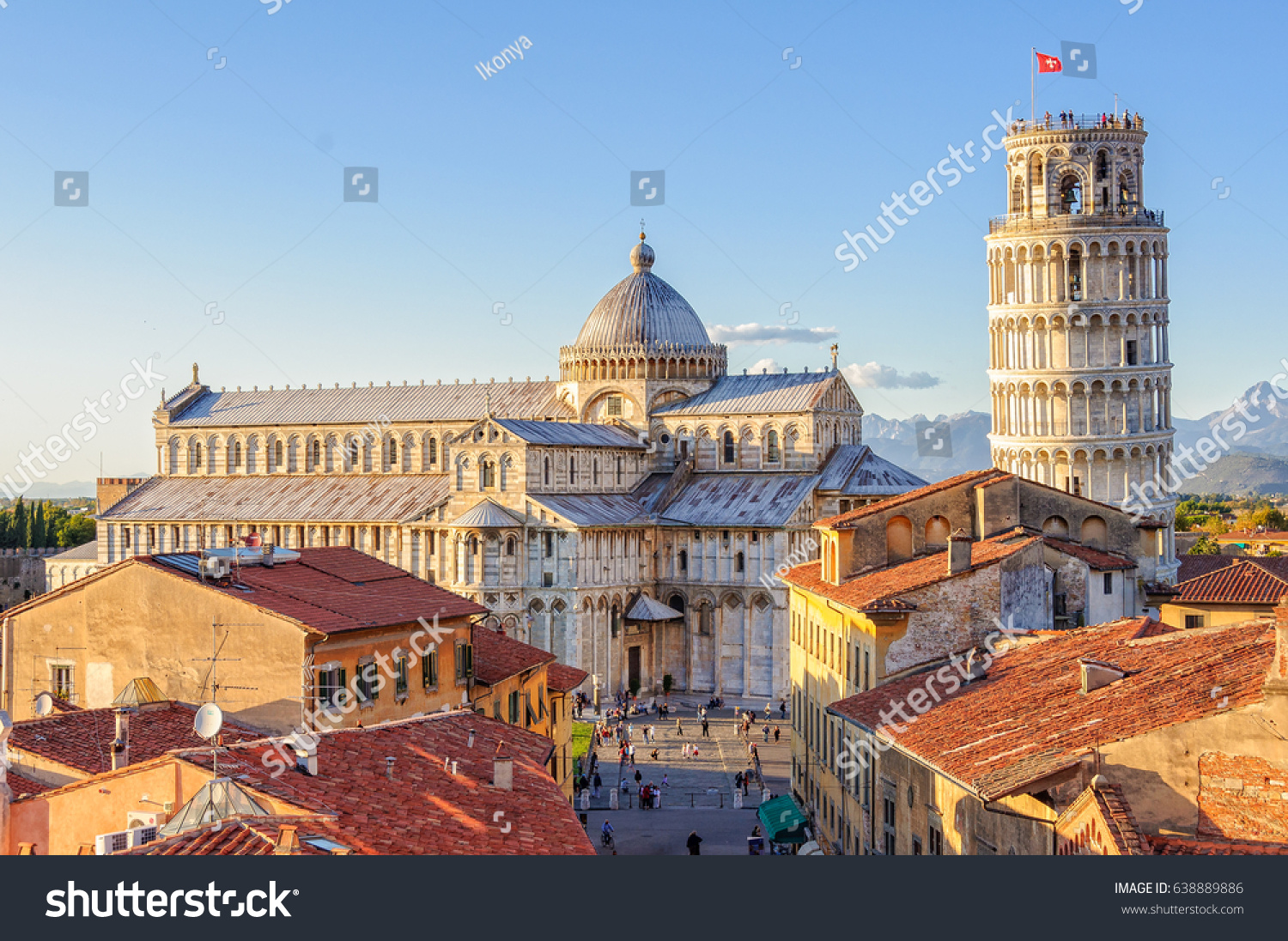 Cathedral Duomo Leaning Tower Photographed Above Stock Photo 638889886 ...