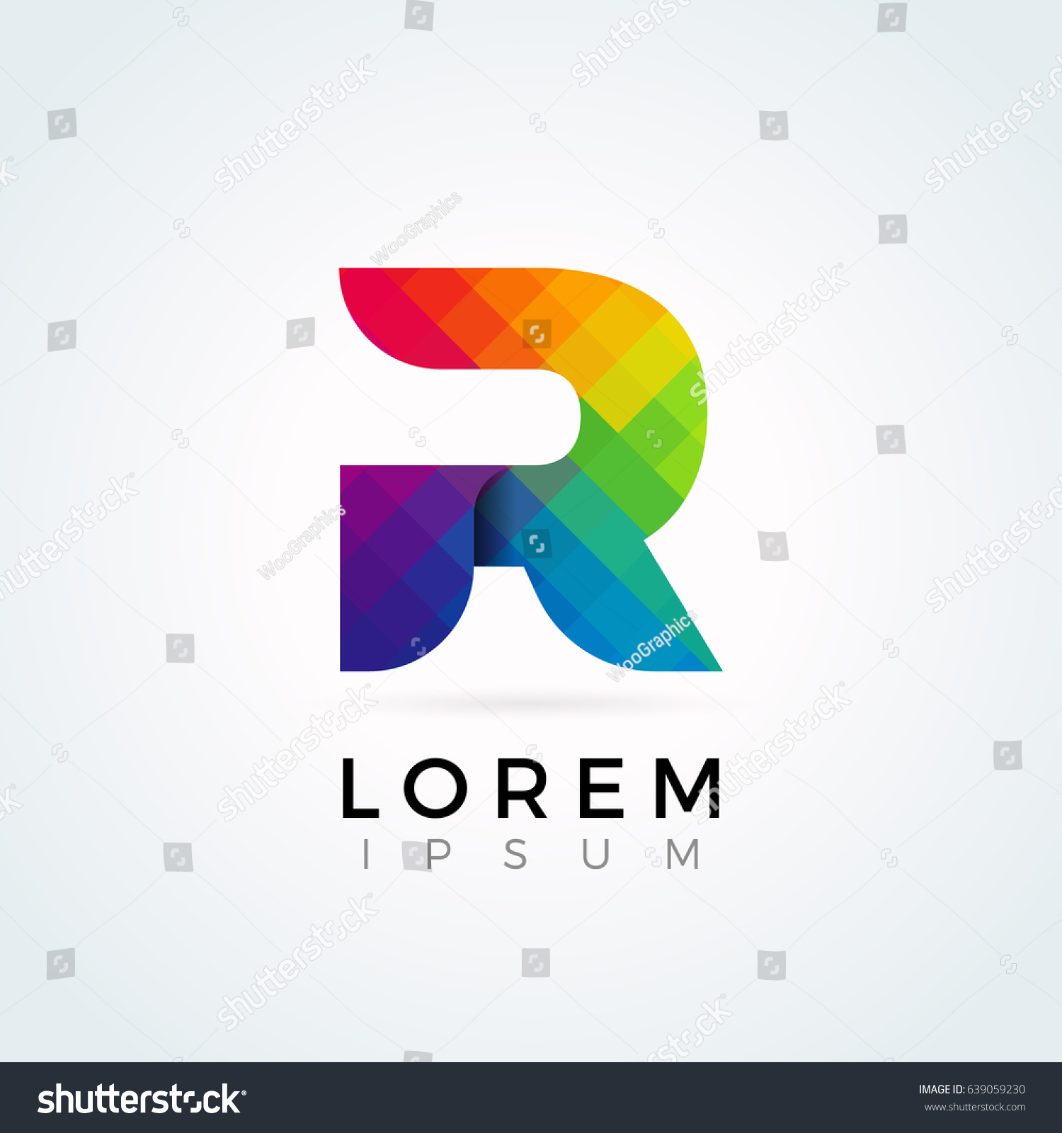 R Letter Logo Icon Colorful Abstract Stock Vector (Royalty Free ...
