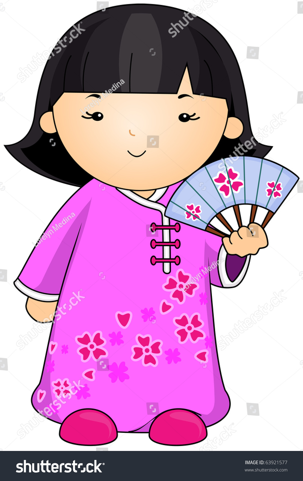 Illustration Woman Dressed Cheongsam Stock Vector (Royalty Free ...