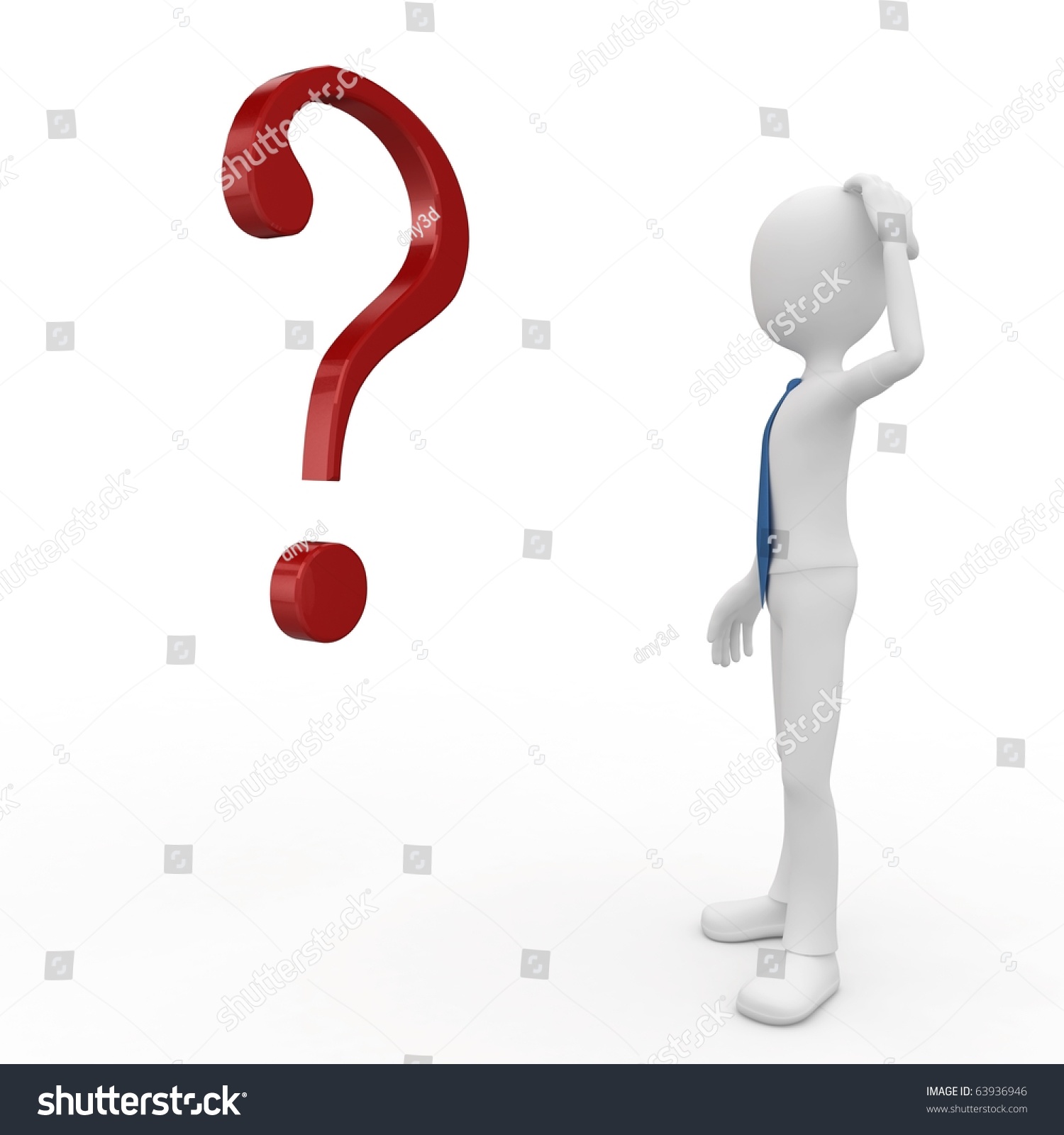 3d Man Question Mark Isolated On Stock Illustration 63936946 | Shutterstock