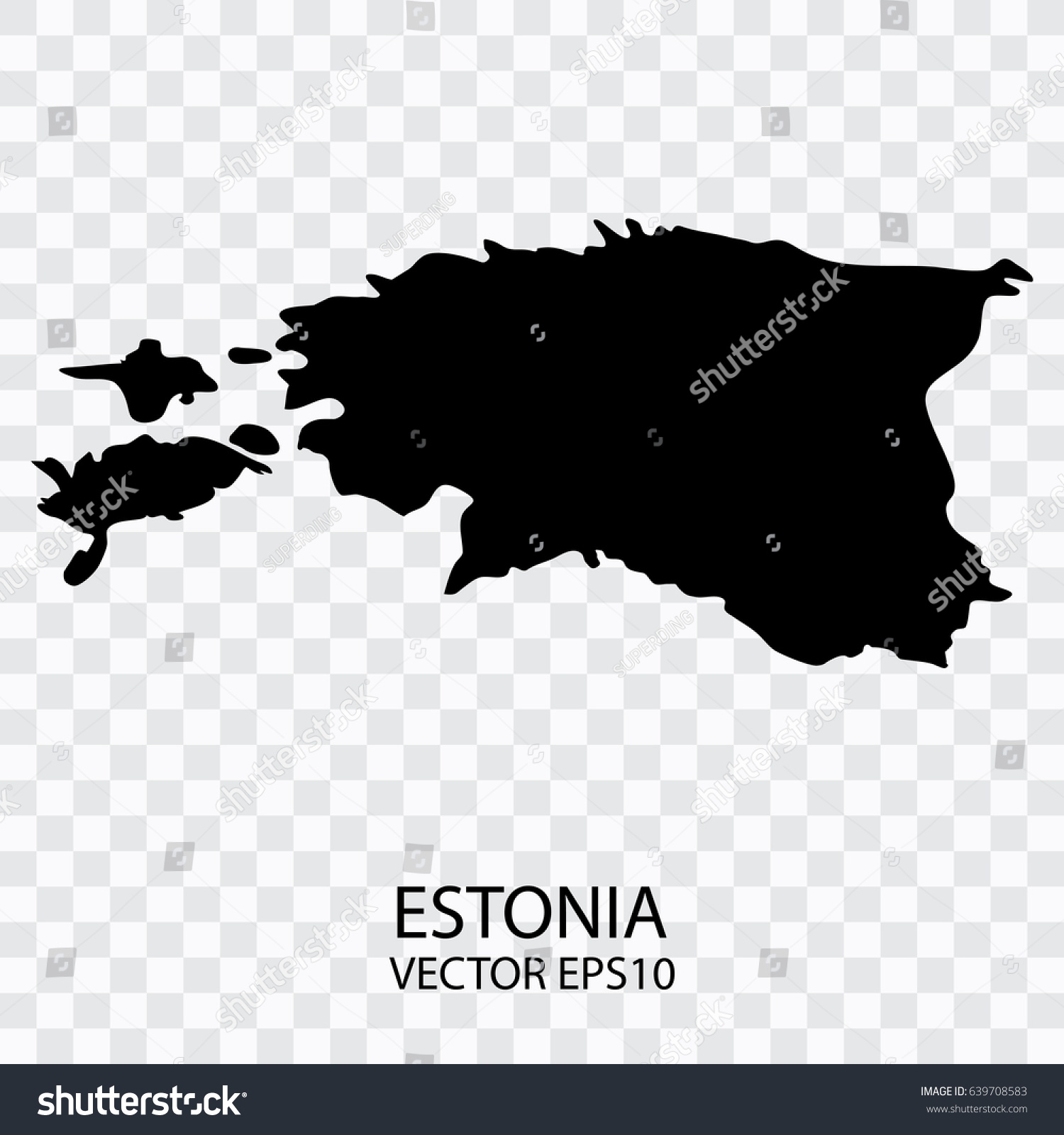 Transparent Vector Black Map Estoniavector Illustration Stock Vector   Stock Vector Transparent Vector Black Map Of Estonia Vector Illustration Eps 639708583 