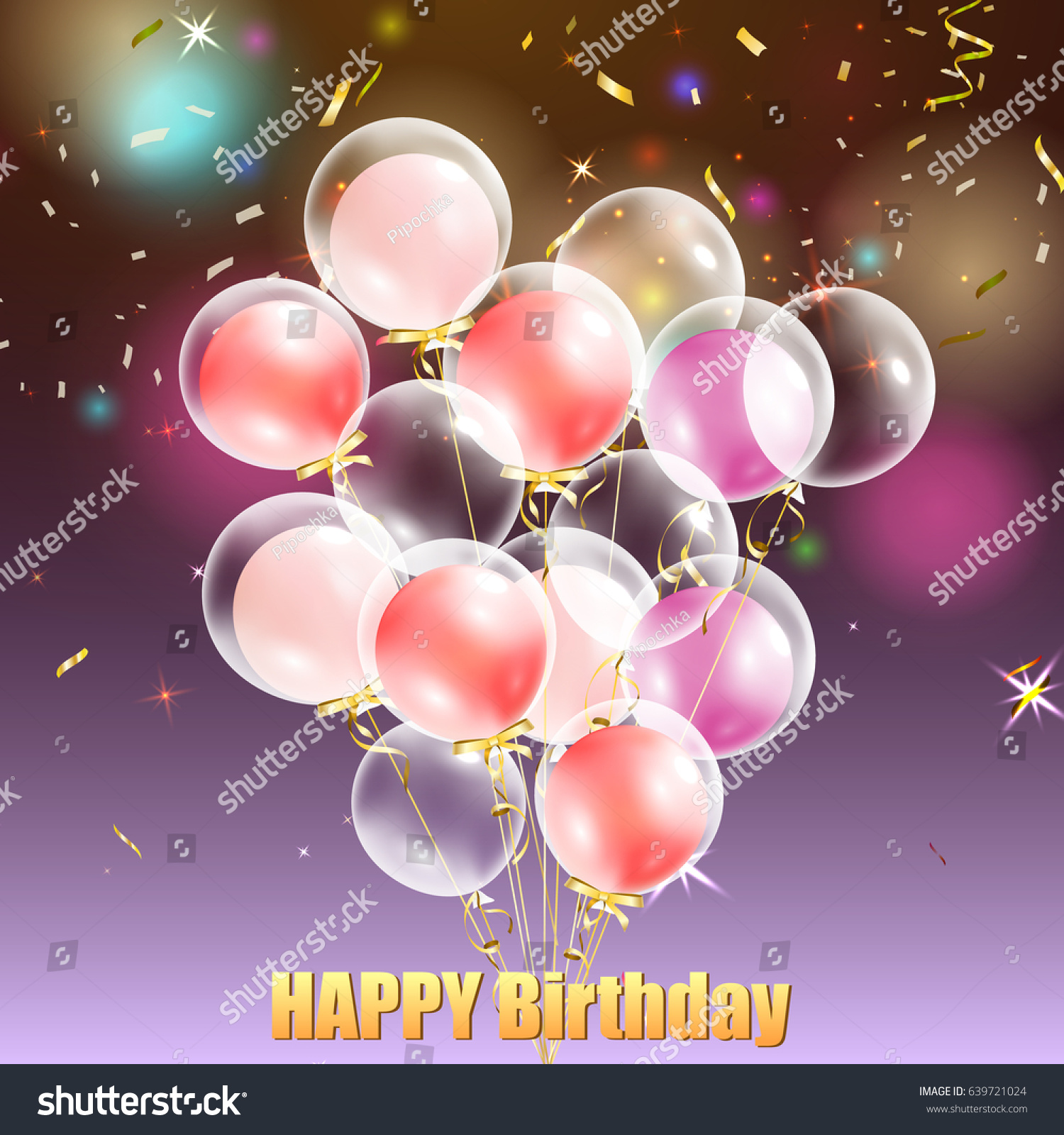 Happy Birthday Design Template Bunch Colorful Stock Illustration ...