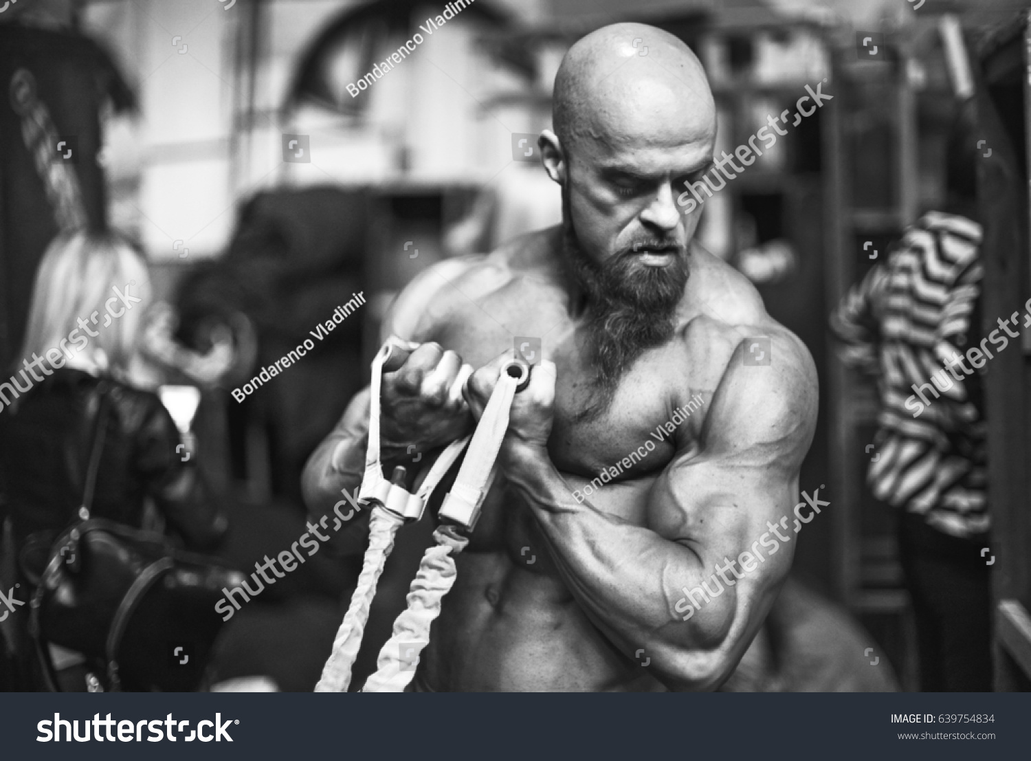 Bodybuilding Competition Backstage Contestant Being Oiled Stock Photo ...