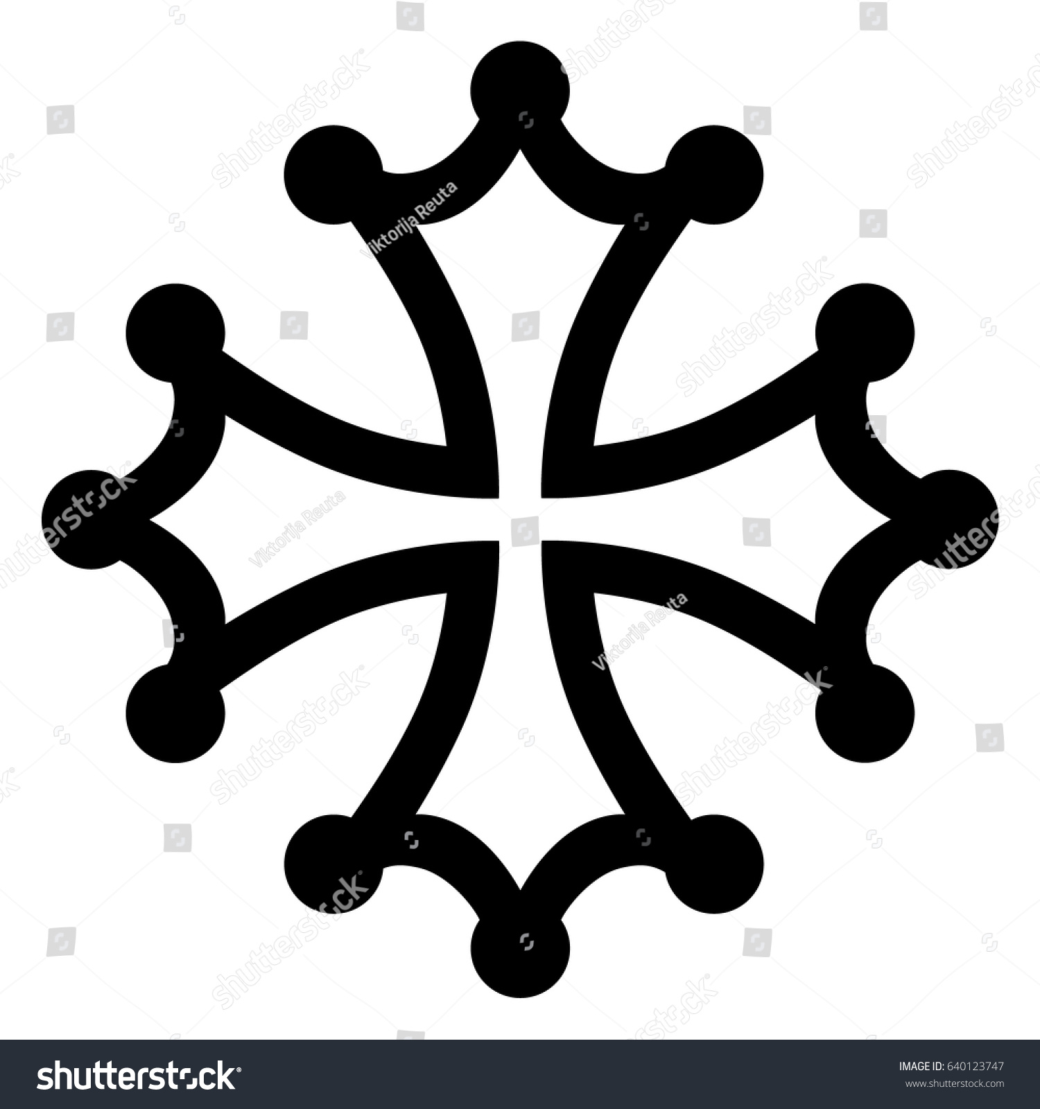 Vector Illustration Black Occitan Cross Sign Stock Vector (Royalty Free ...