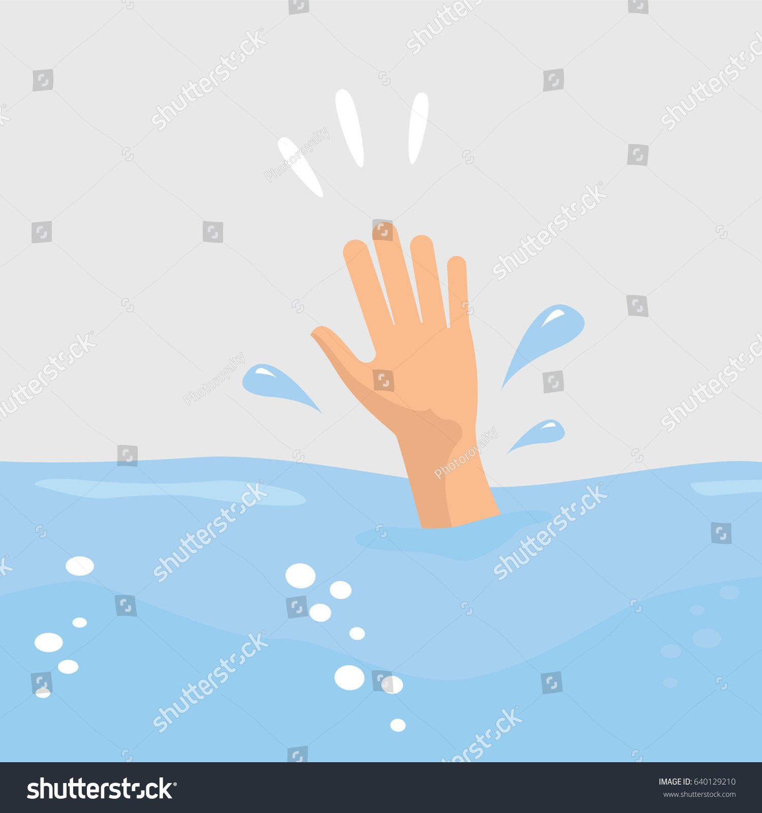 Drowning Victims Hand Drowning Man Needing Stock Vector (Royalty Free ...