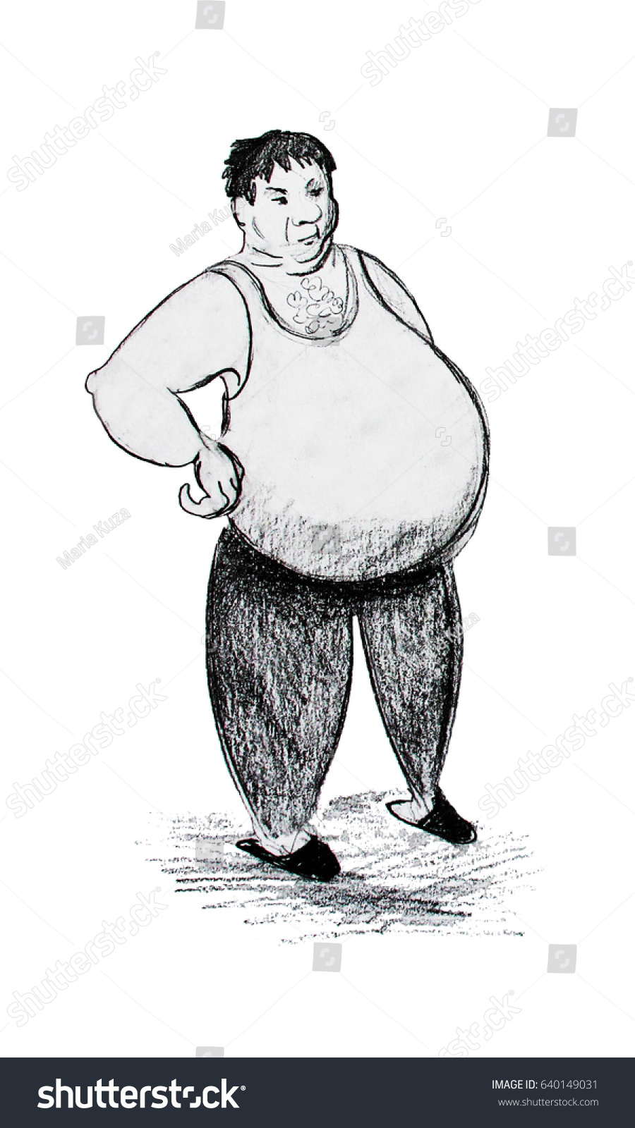 Fat Man Hand Drawing Illustration 스톡 일러스트 640149031 Shutterstock