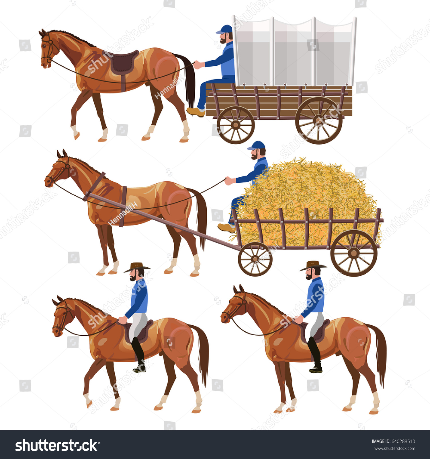 Изображение телеги с лошадью