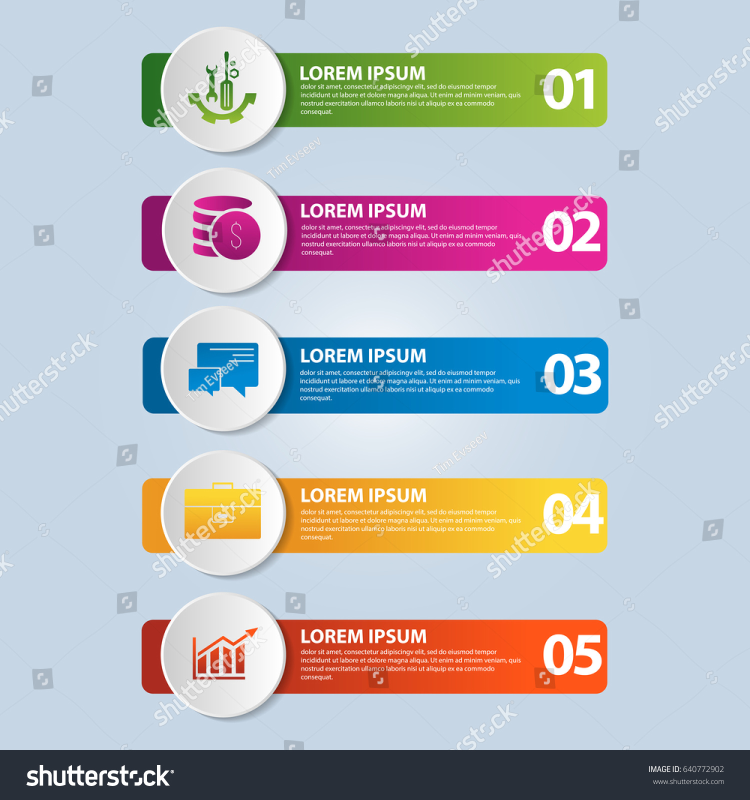 Vector Illustration Infographic Template 5 Steps Stock Vector (Royalty ...