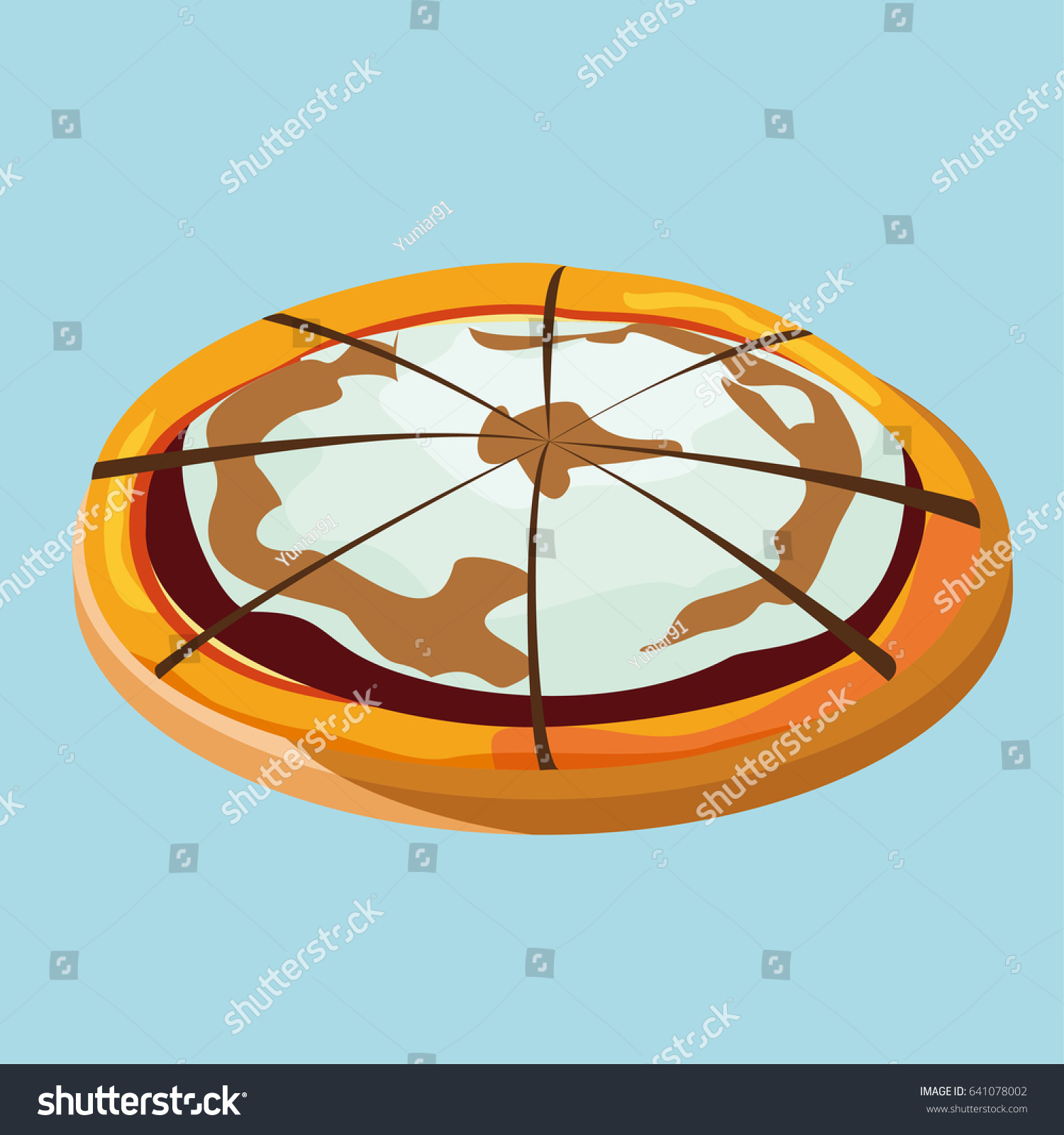 Iranian Pizza Vector Illustration Stock Vector (Royalty Free) 641078002