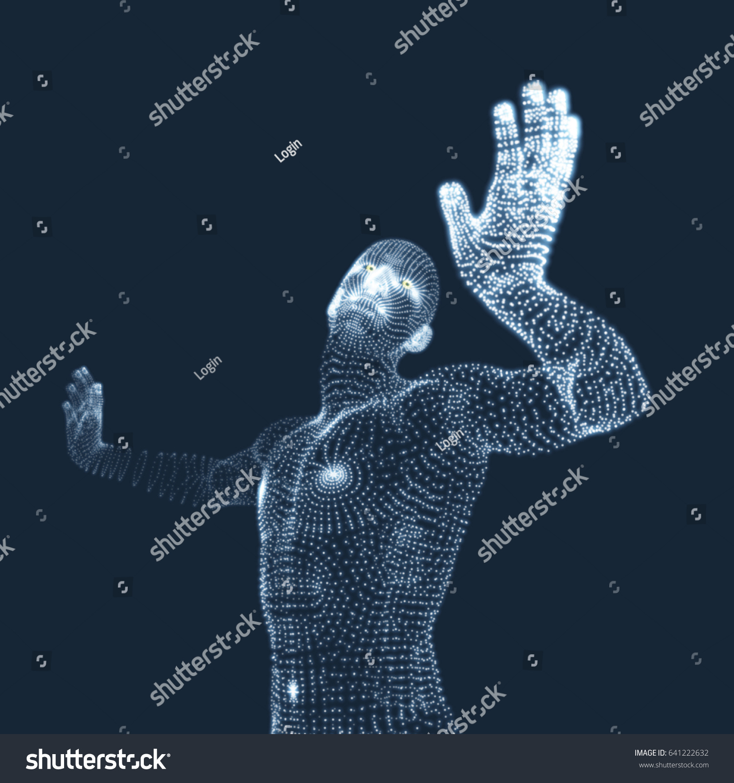 3d Model Man Human Body Design Stock Vector (Royalty Free) 641222632 ...