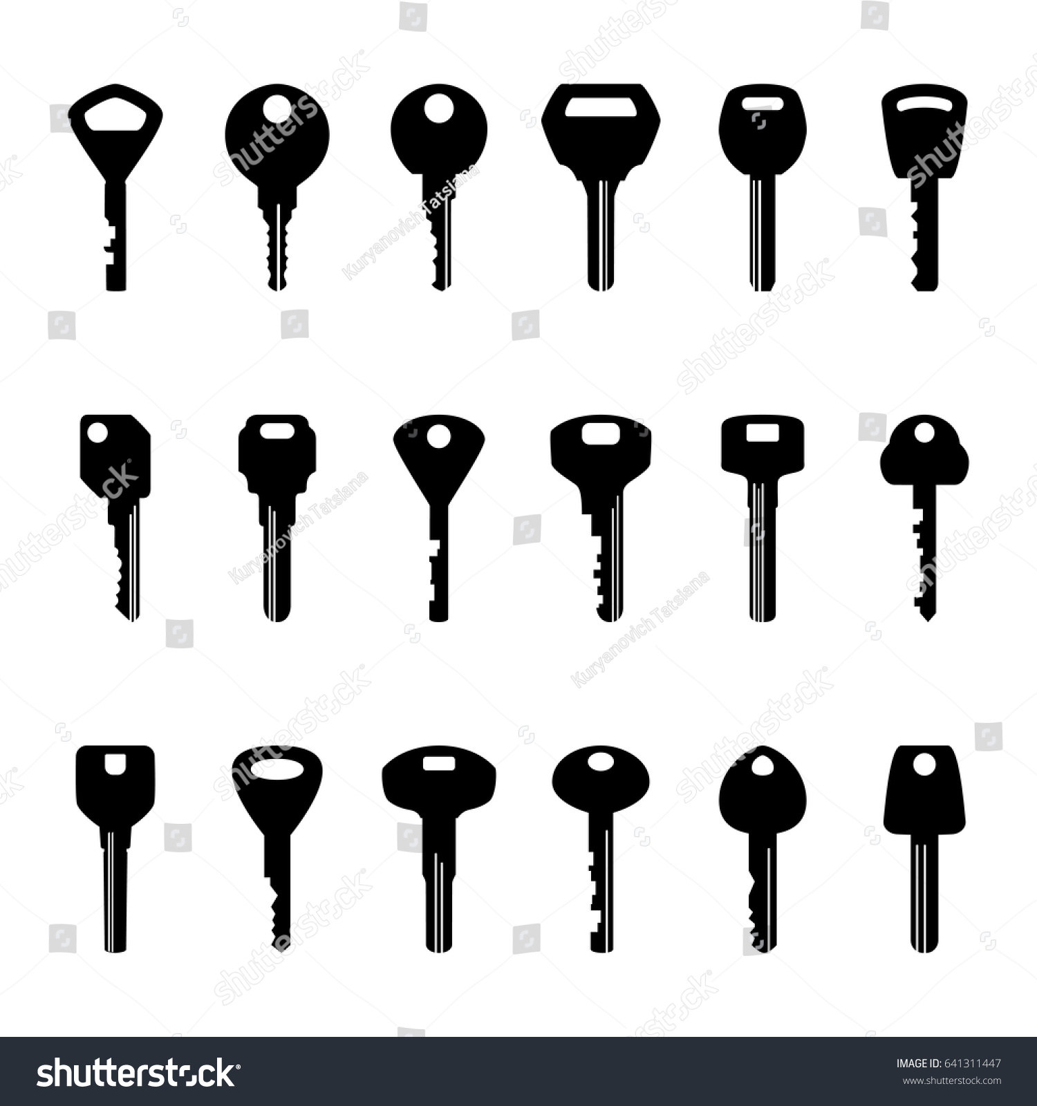 Set Keys Vector Illustration Stock Vector Royalty Free 641311447