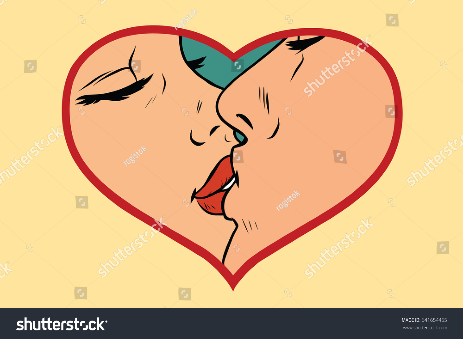 Поцелуй мужчины и женщины мульт